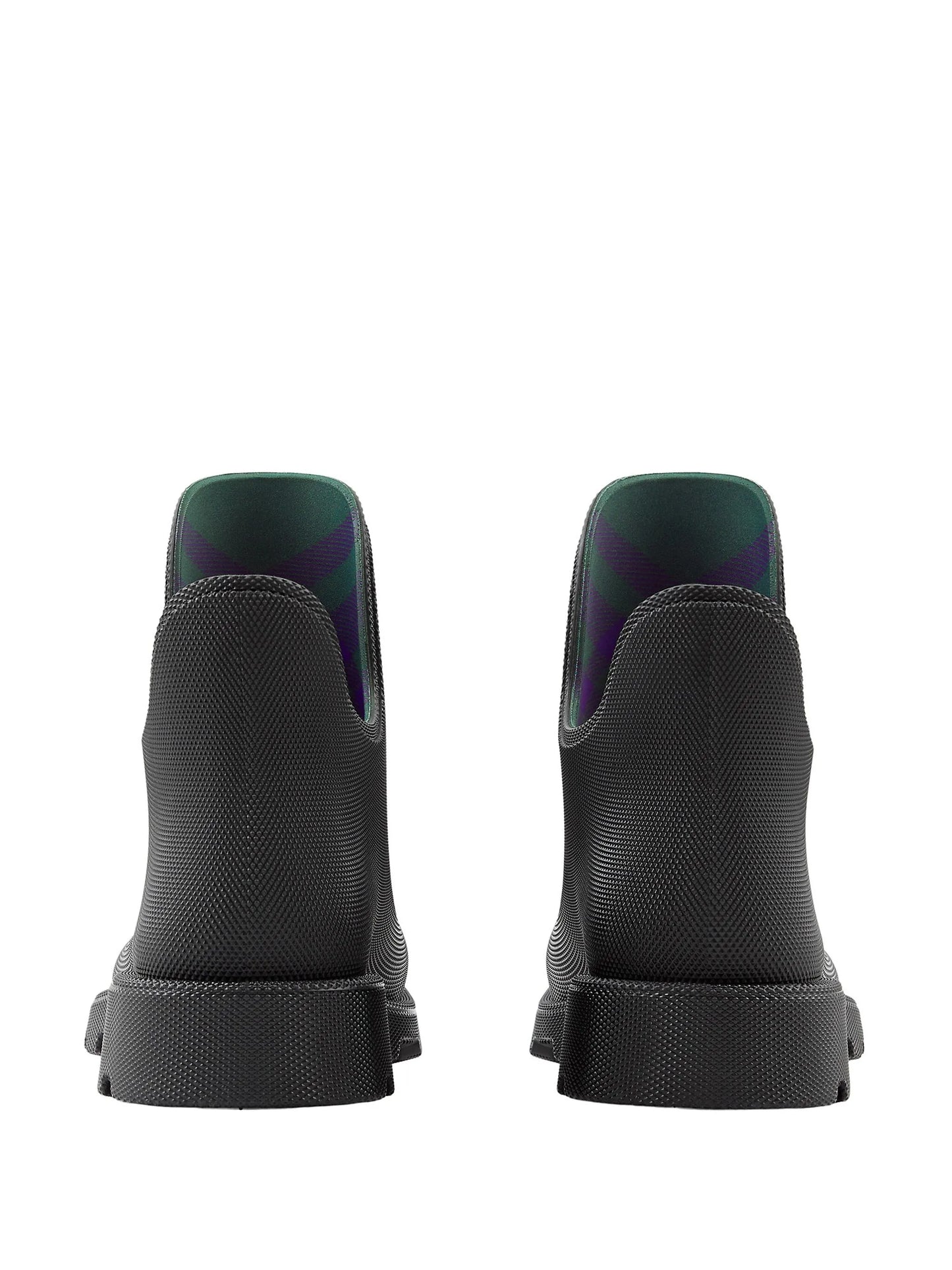 textured-finish round-toe boots