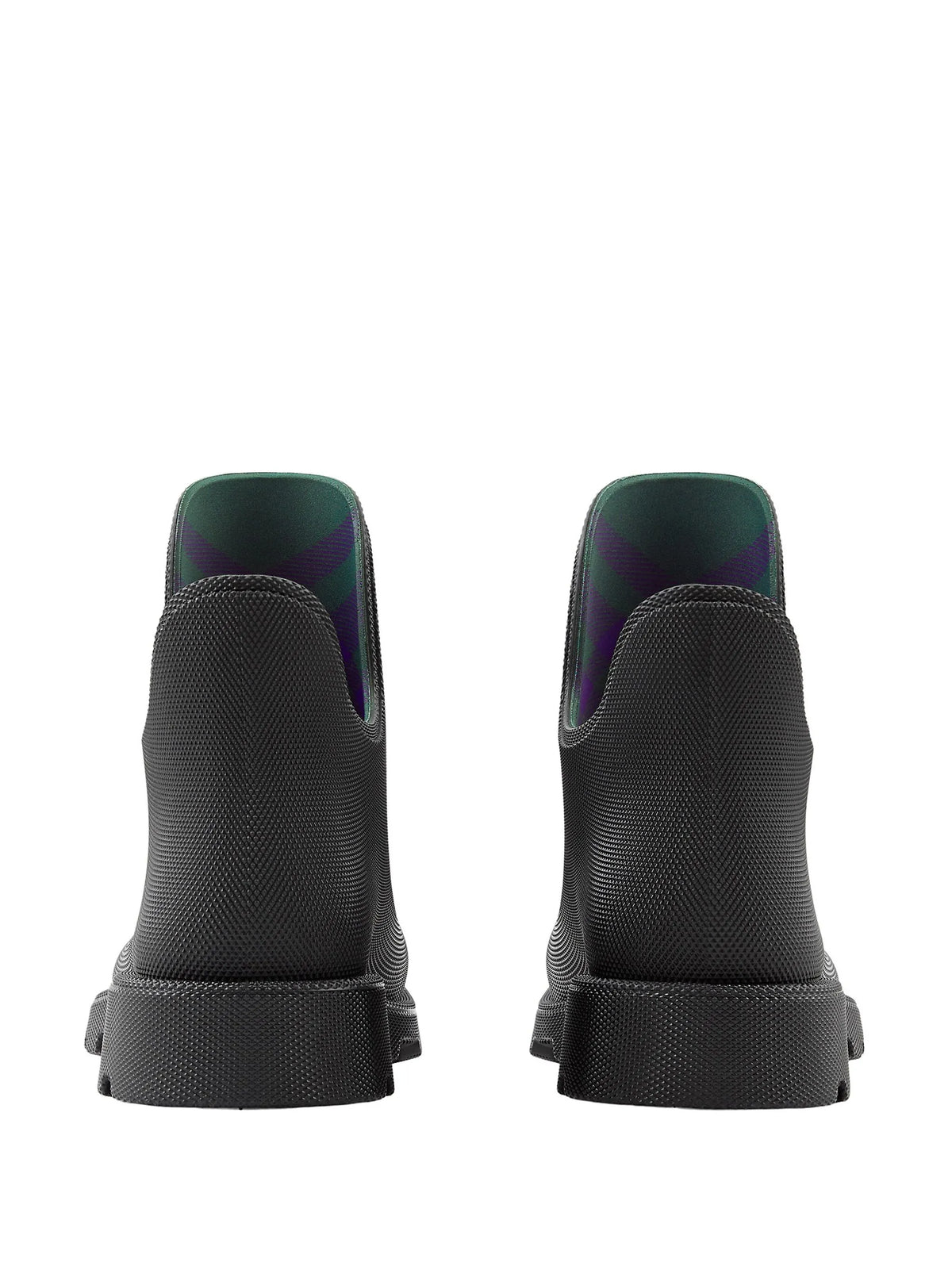textured-finish round-toe boots