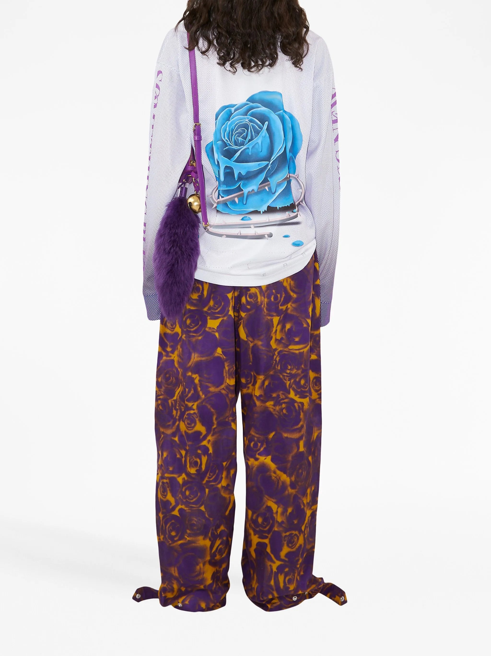 floral-print crew-neck jumper