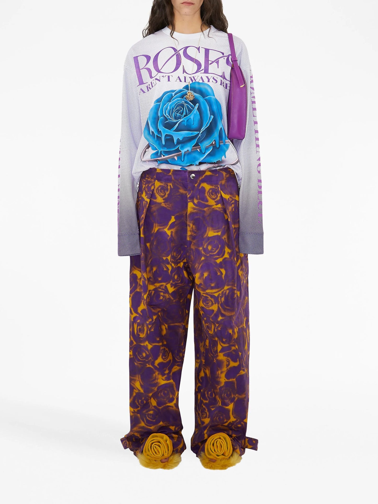 floral-print crew-neck jumper