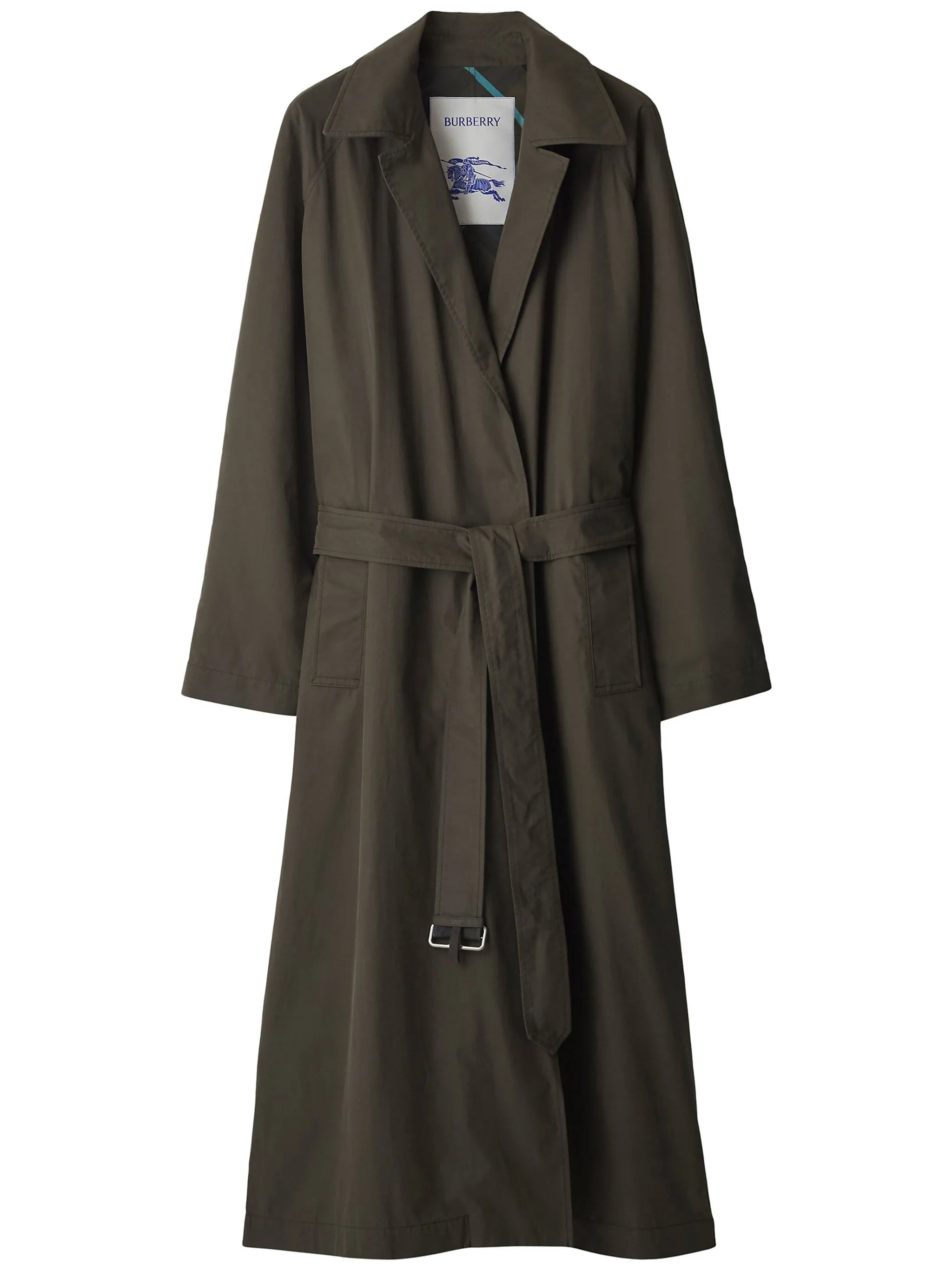 check-plaid reversible trench coat
