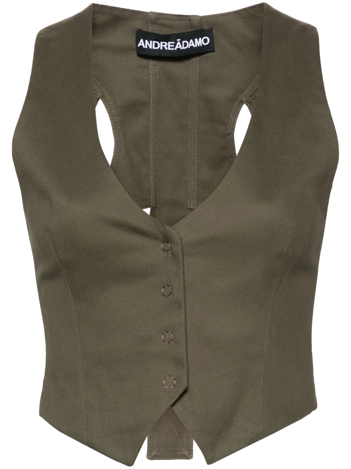 crossover-straps twill gilet