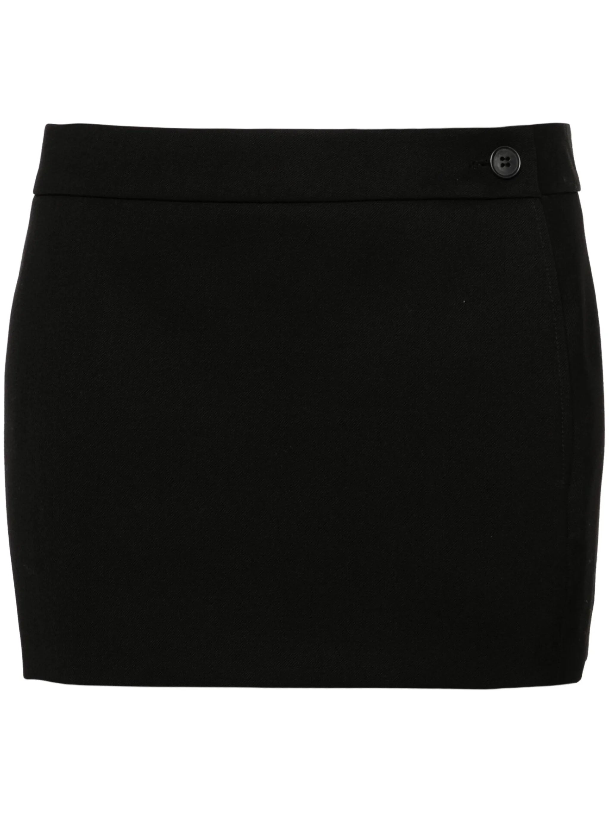 low-rise wool miniskirt