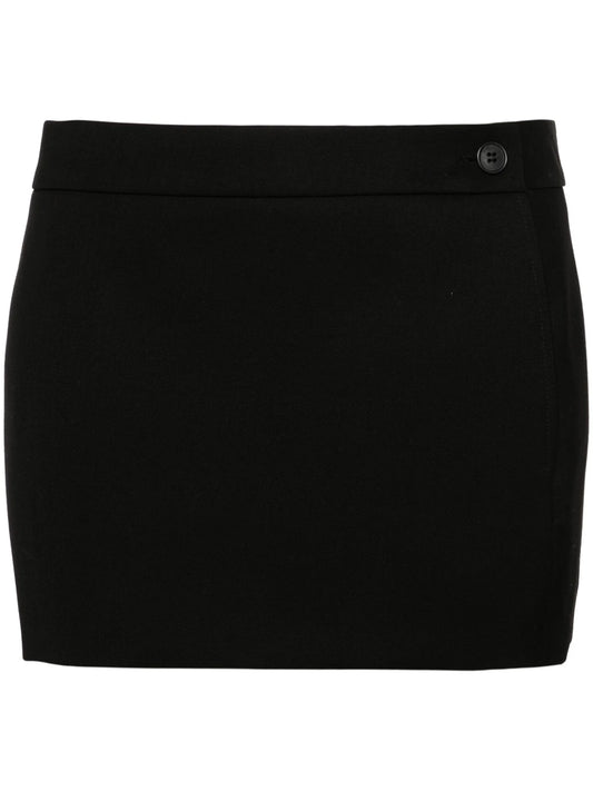 low-rise wool miniskirt