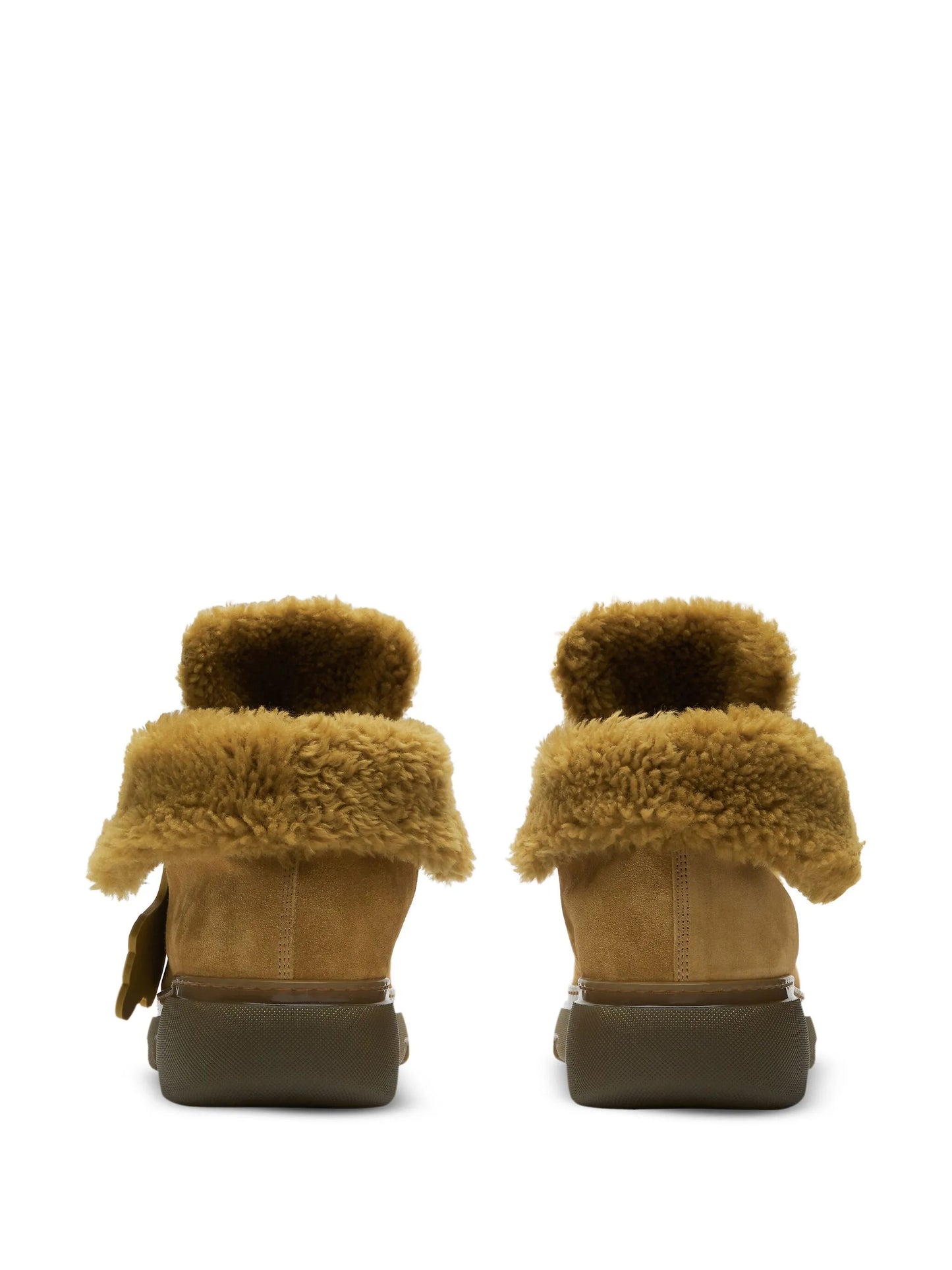 Creeper shearling-trim suede boots