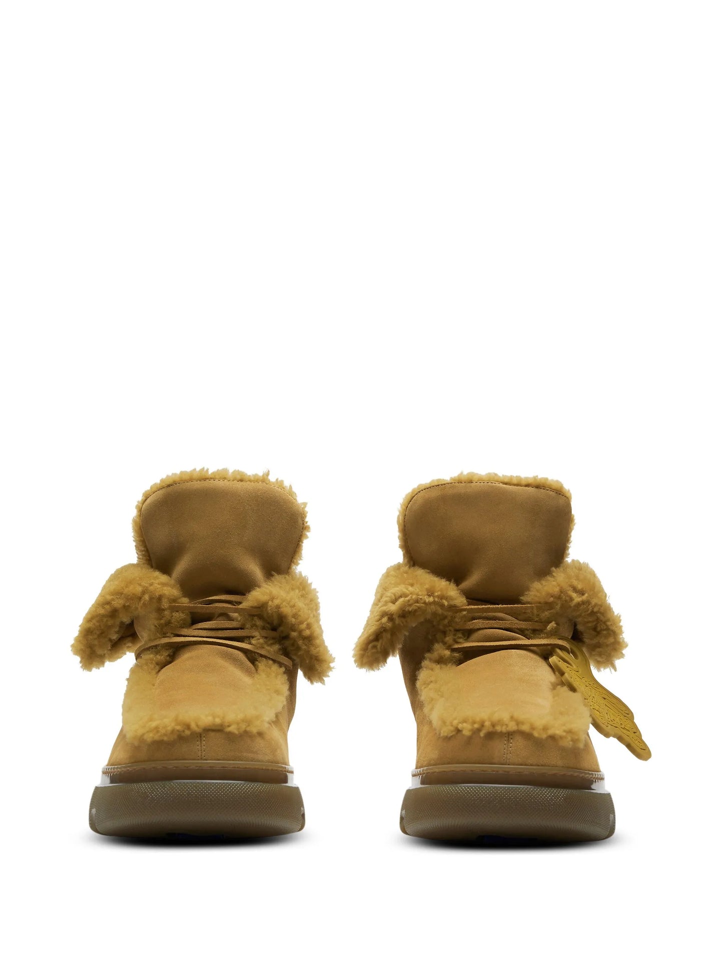 Creeper shearling-trim suede boots