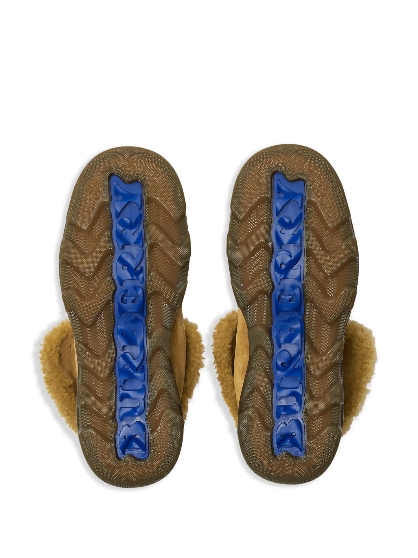 Creeper shearling-trim suede boots