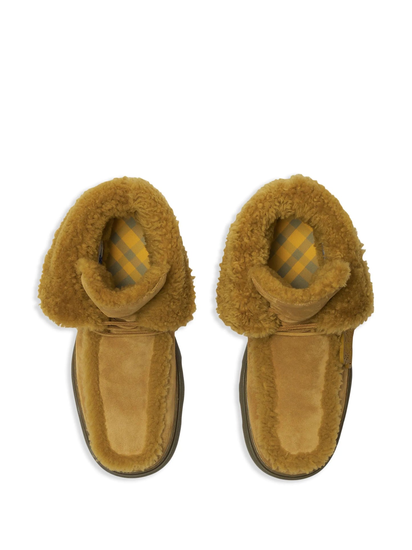 Creeper shearling-trim suede boots