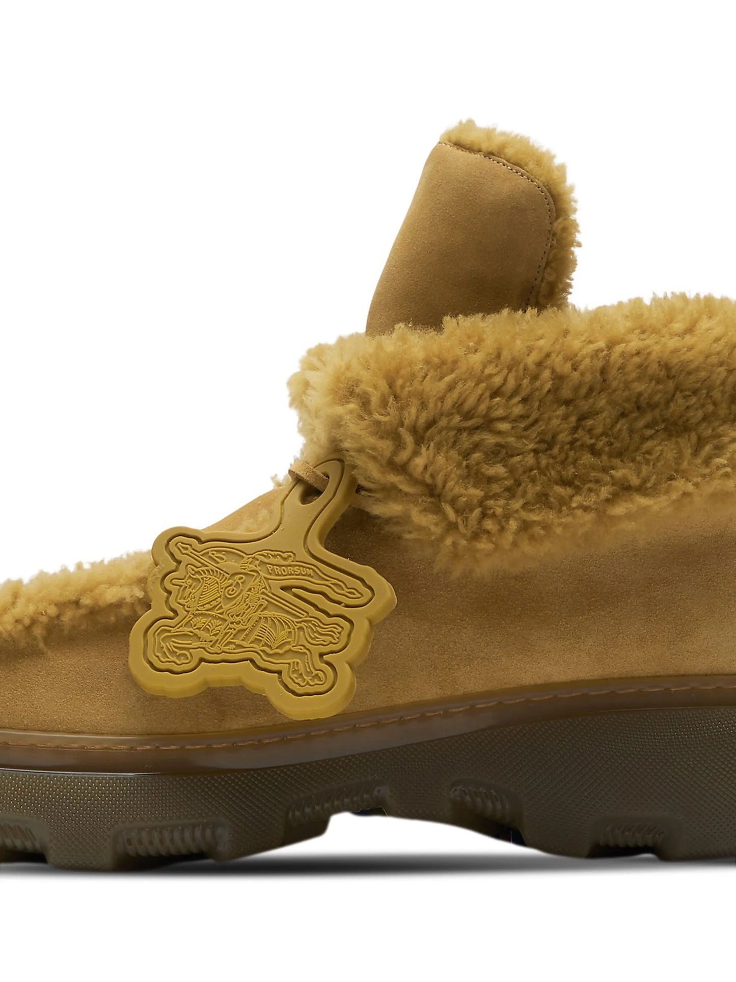 Creeper shearling-trim suede boots
