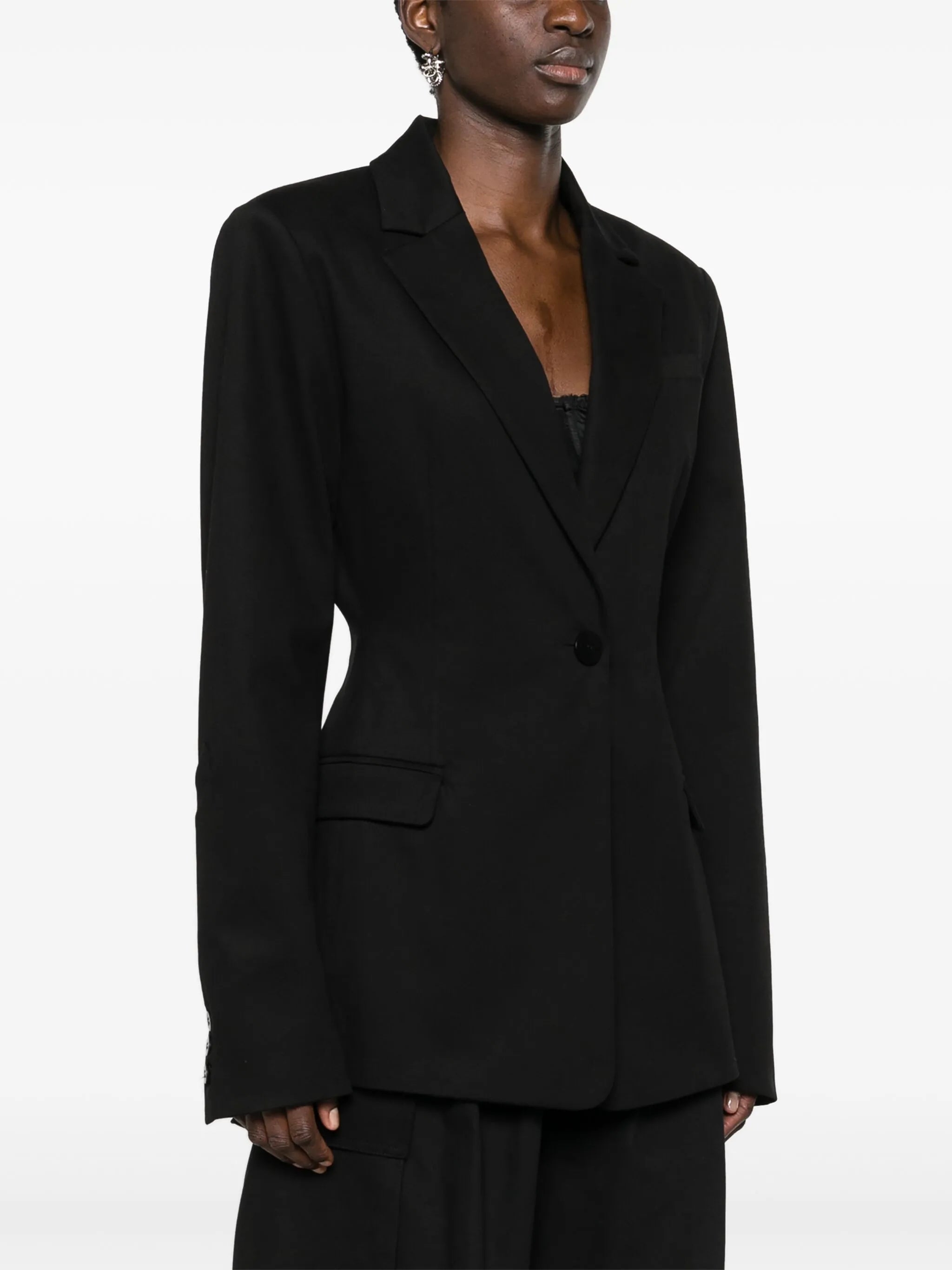 single-breasted twill blazer