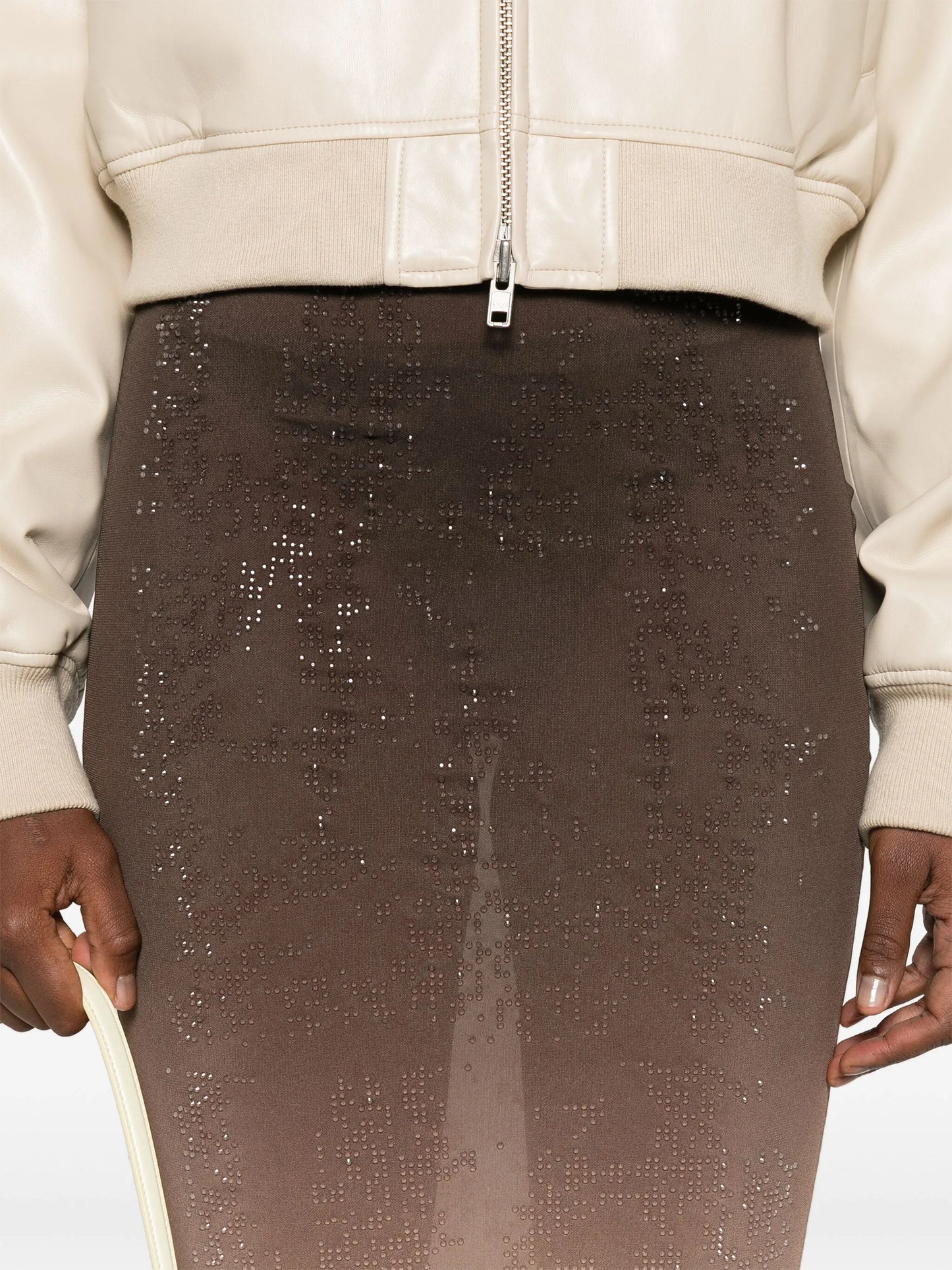 rhinestone-embellished midi skirt