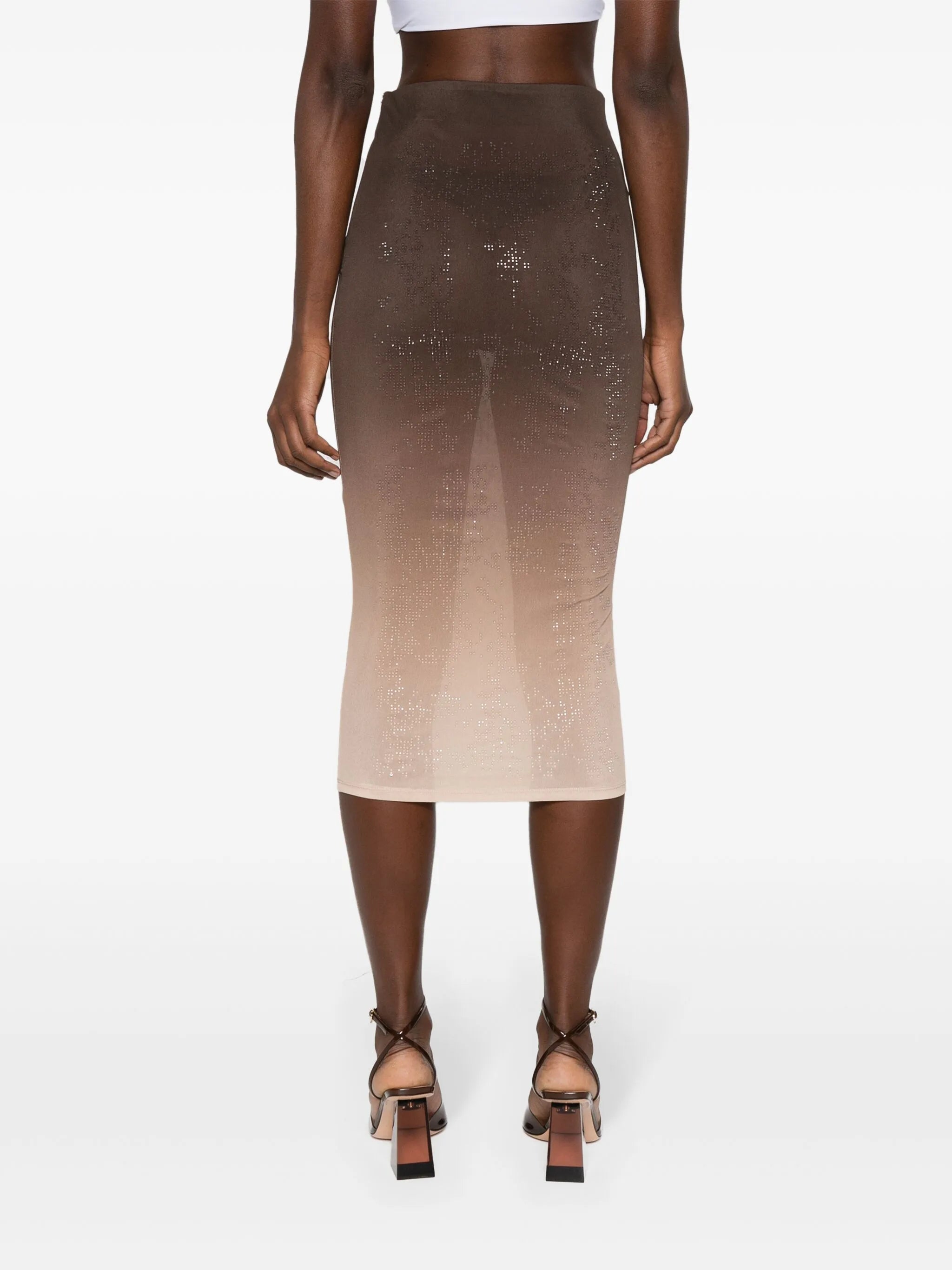 rhinestone-embellished midi skirt