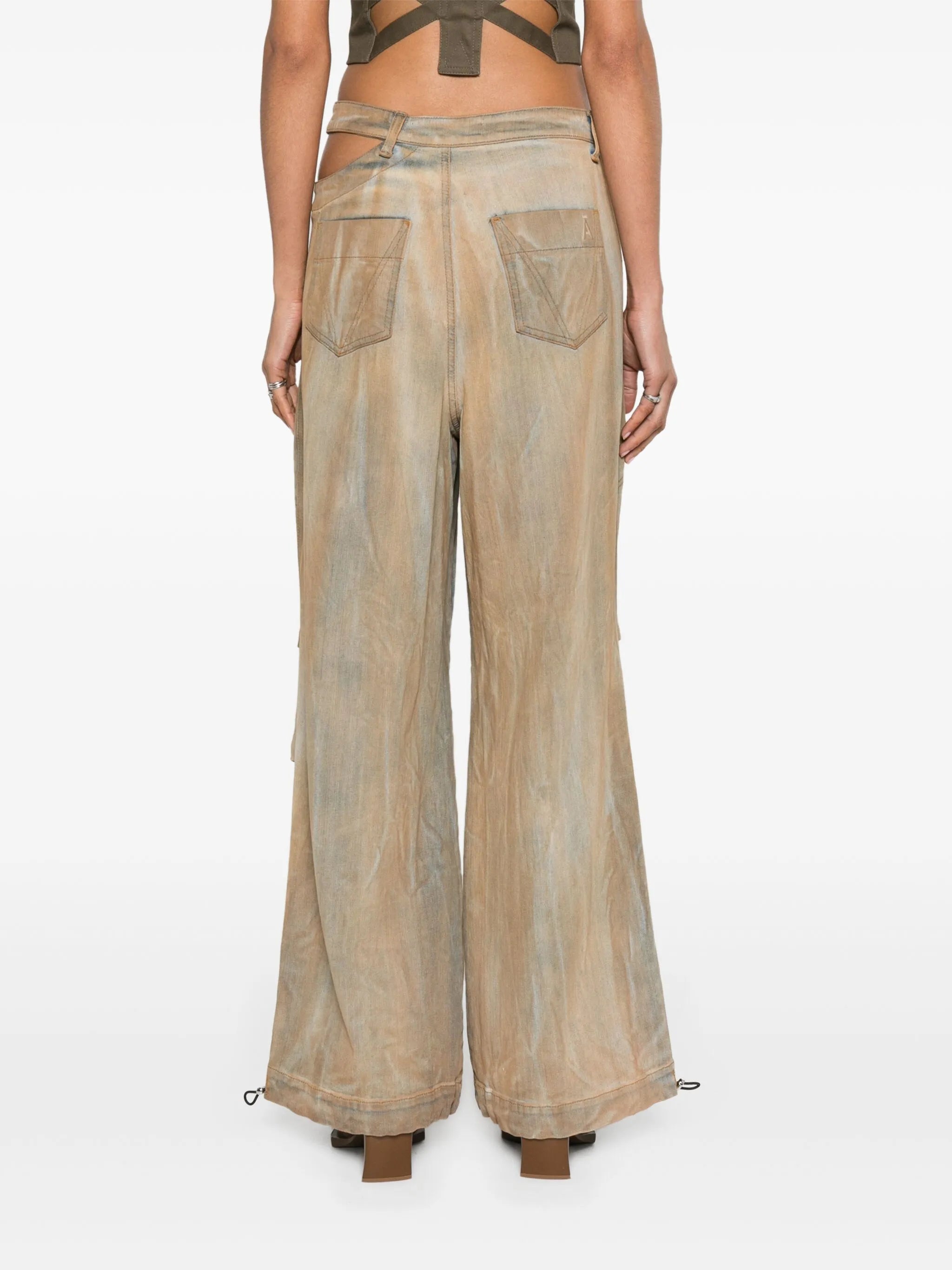 high-waist cargo jeans
