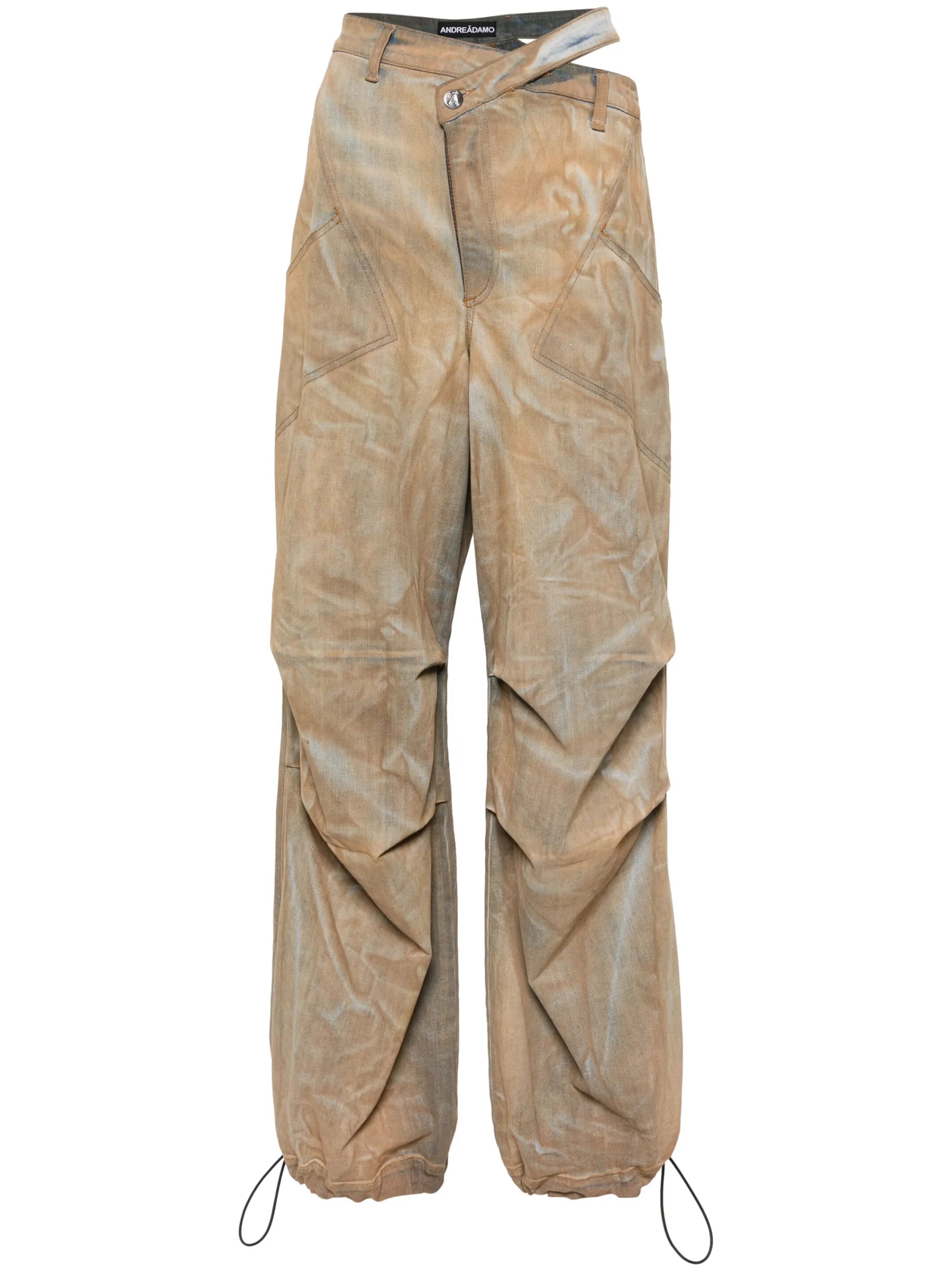 high-waist cargo jeans