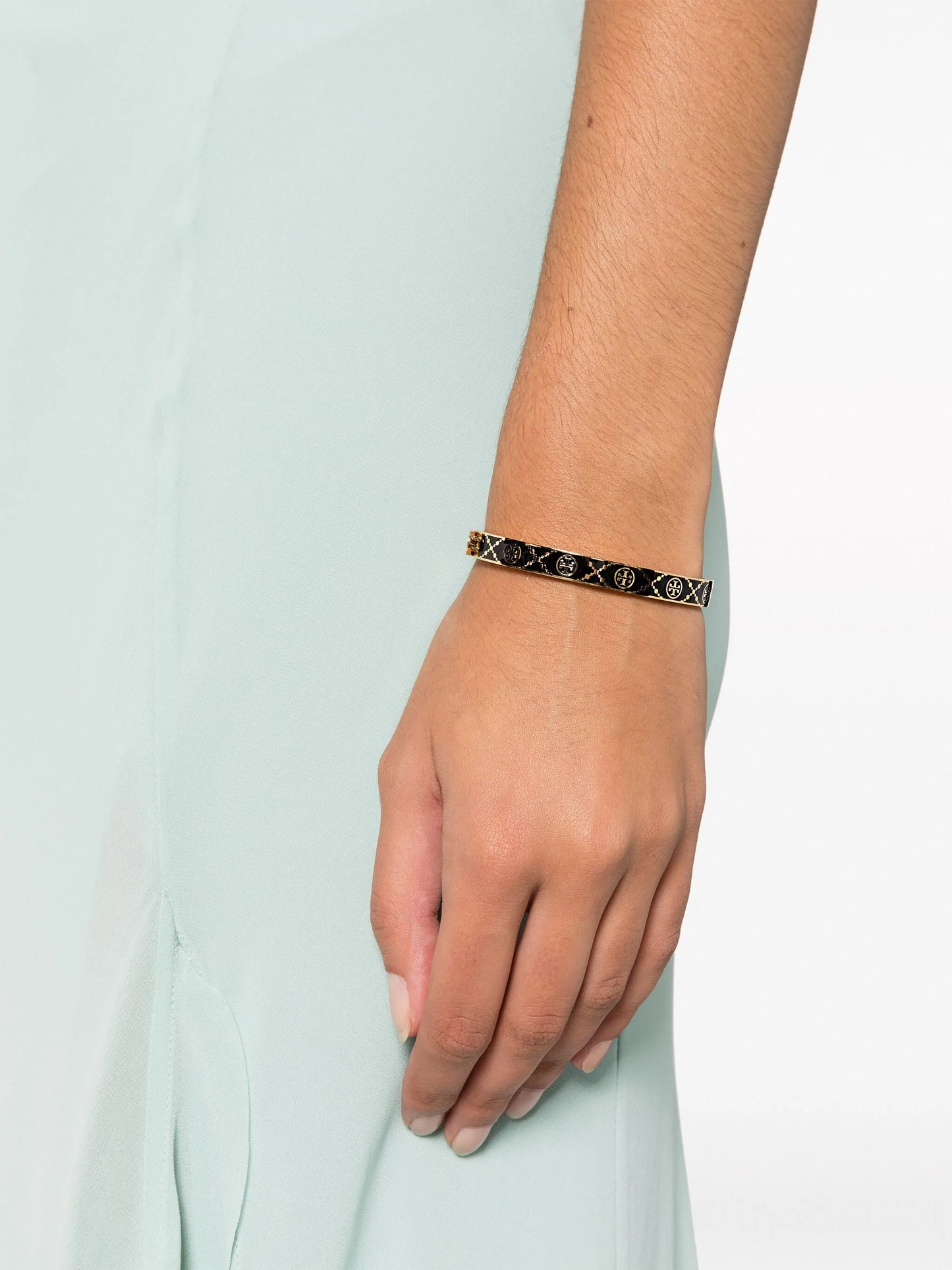Miller enamelled-logo hinge bracelet