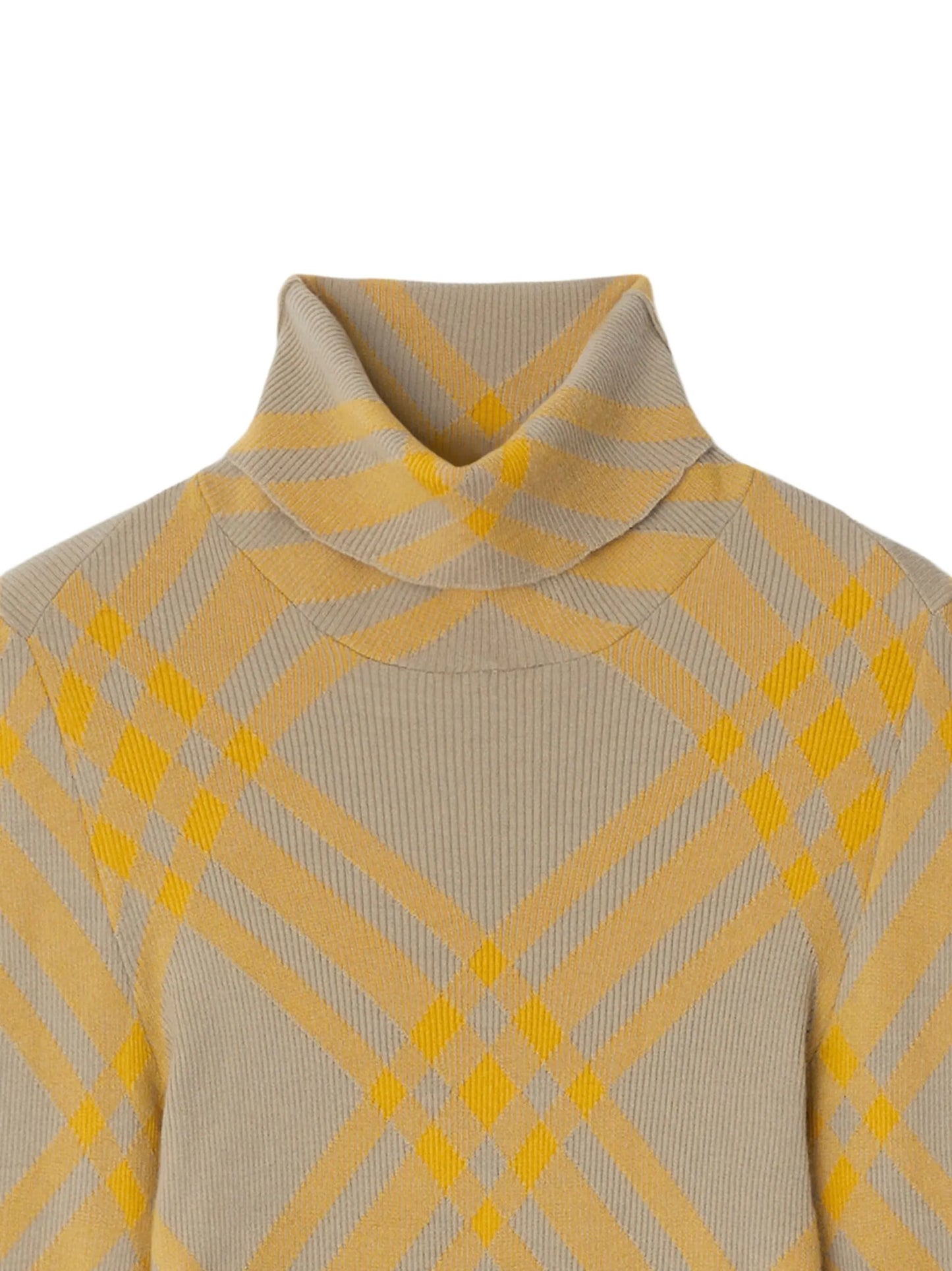 checked wool-blend jumper