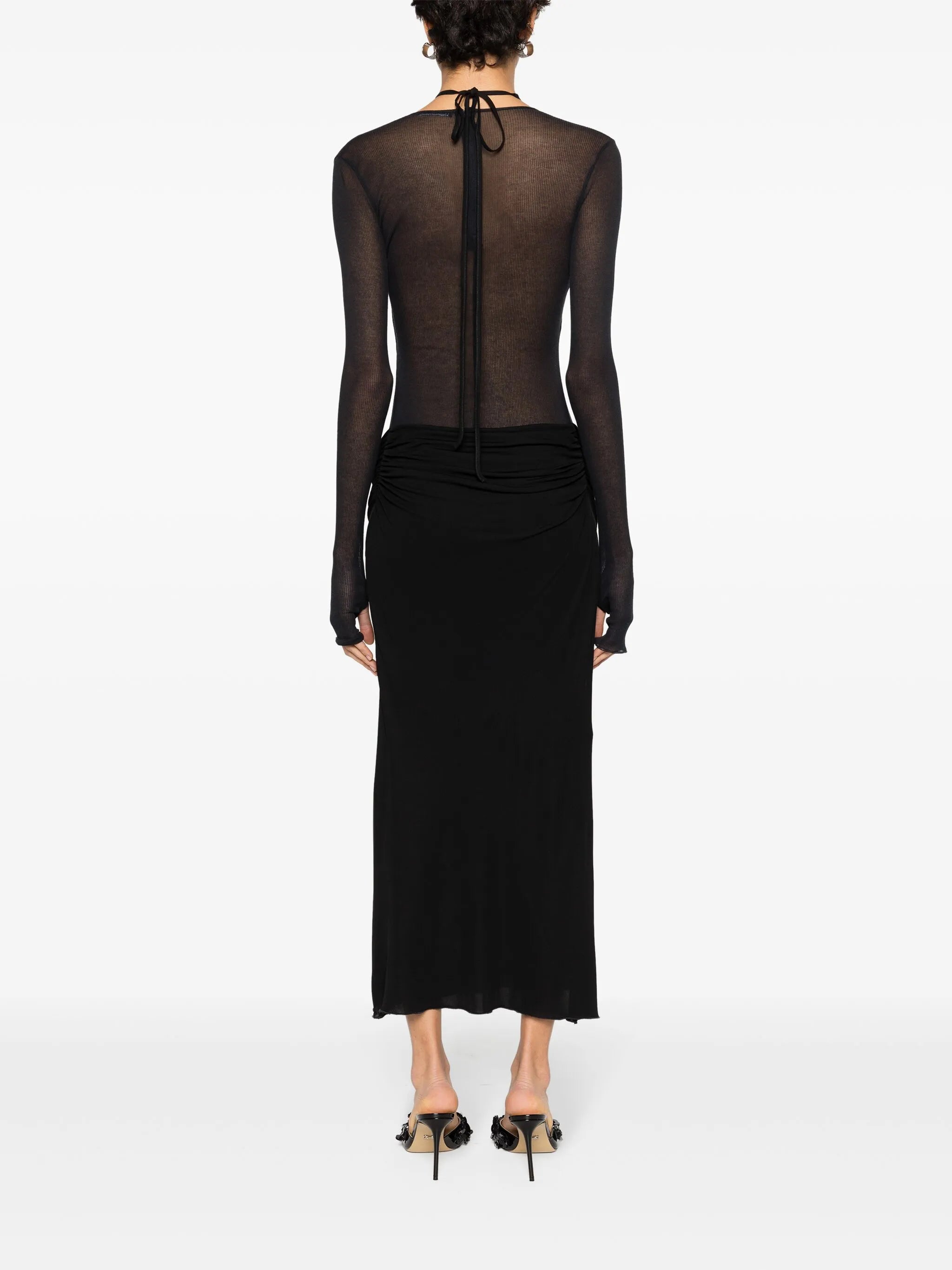 ribbed jersey midi dress