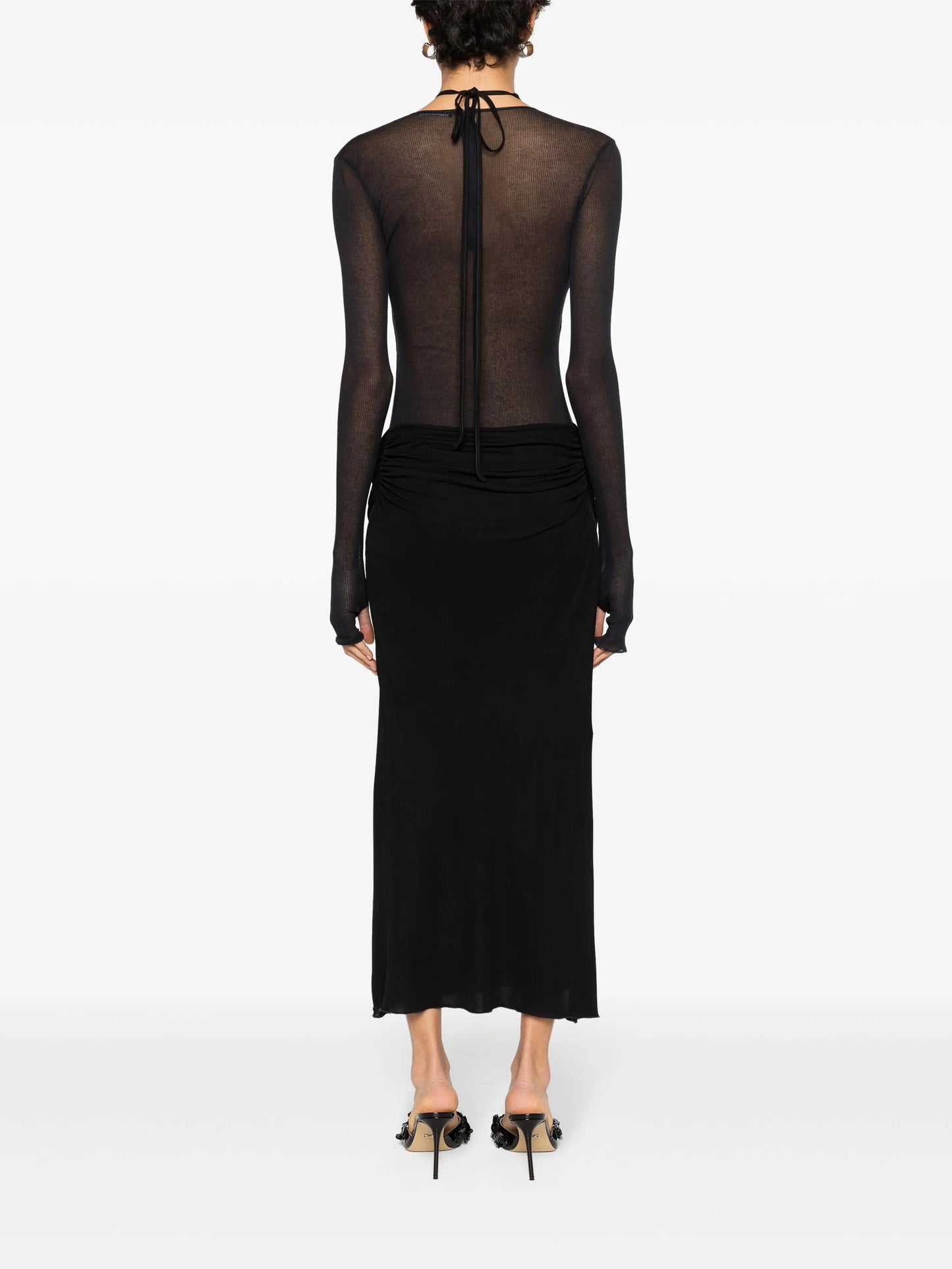 ribbed jersey midi dress