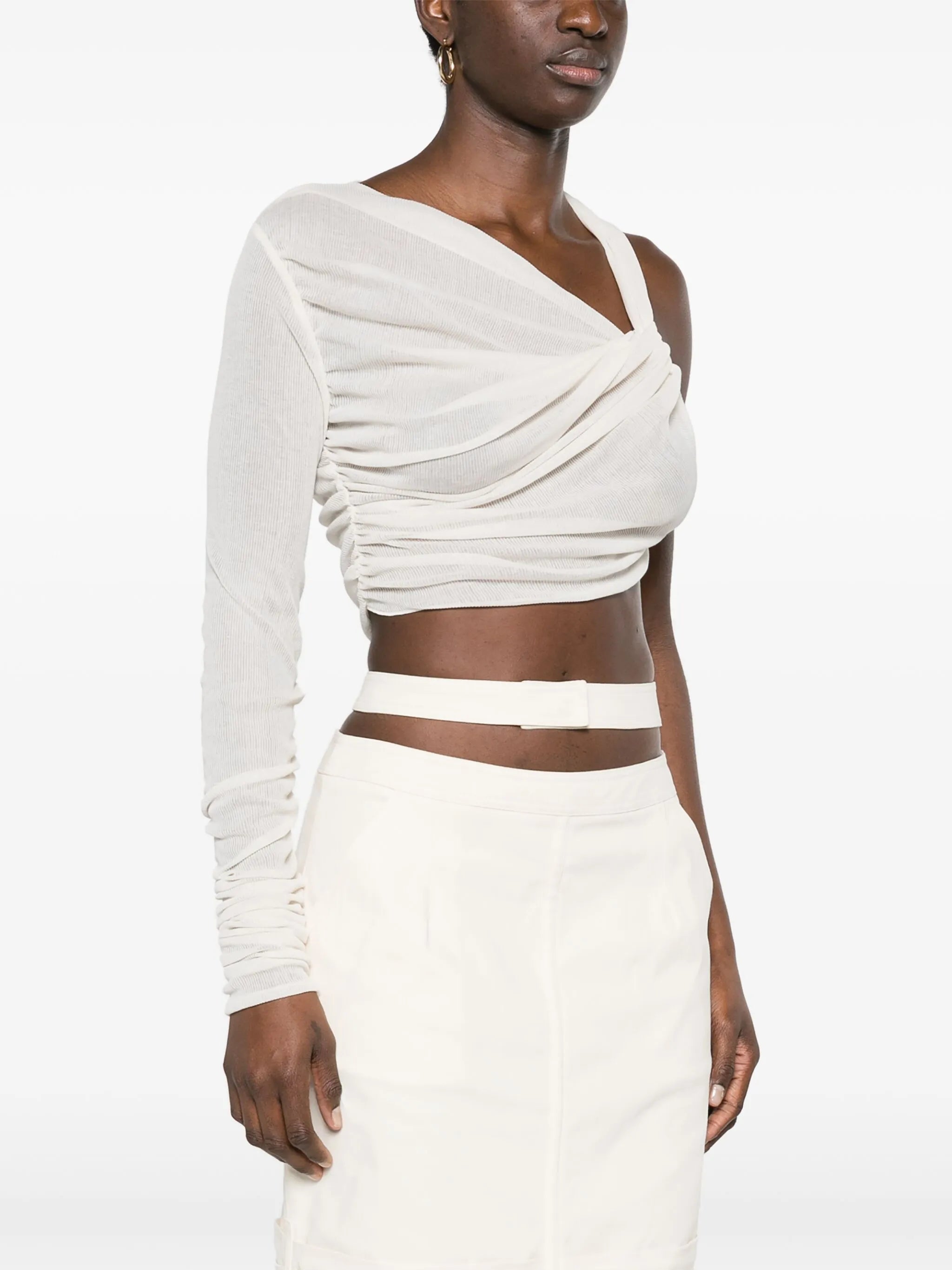 asymmetric ribbed jersey top