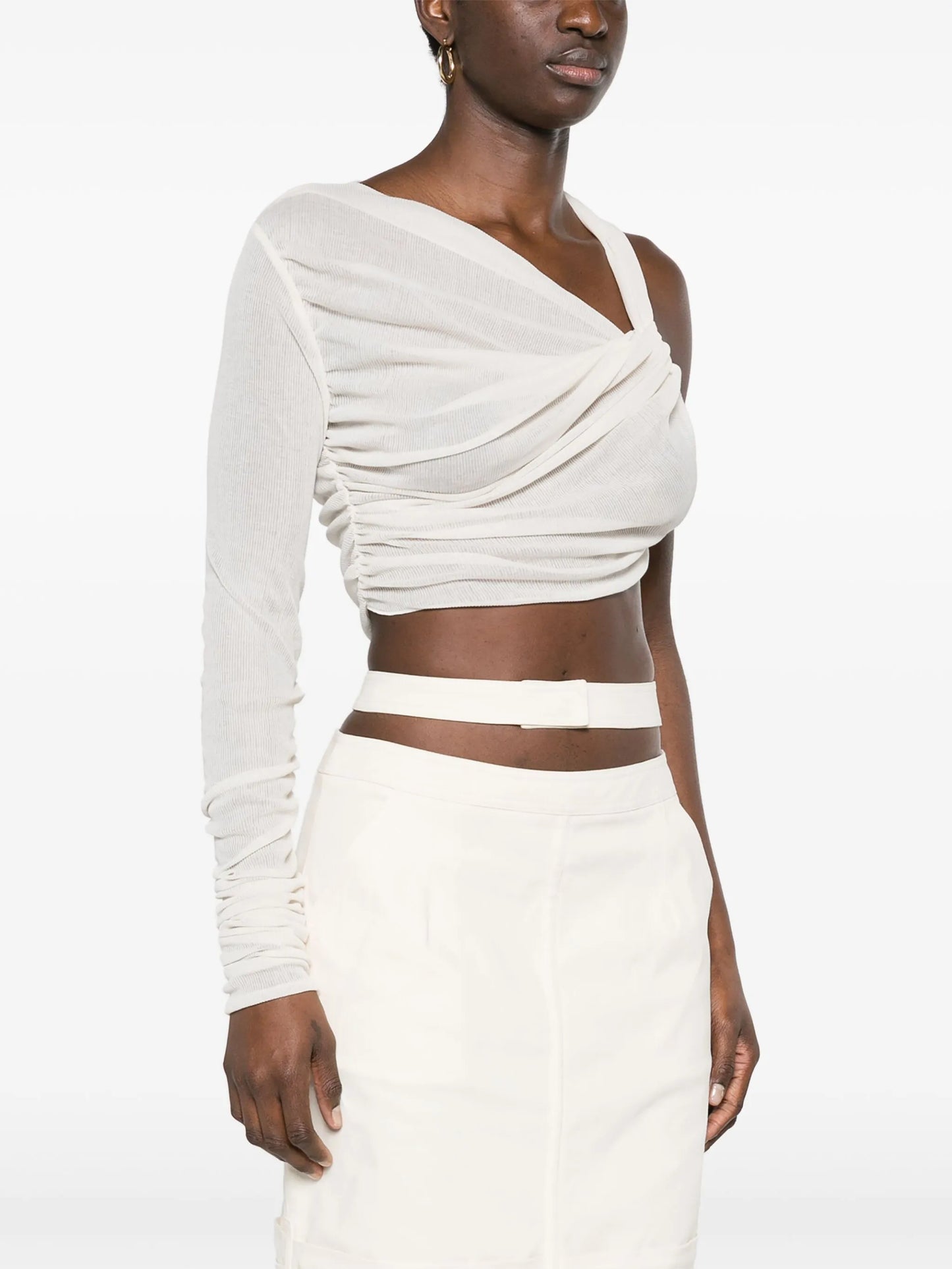 asymmetric ribbed jersey top