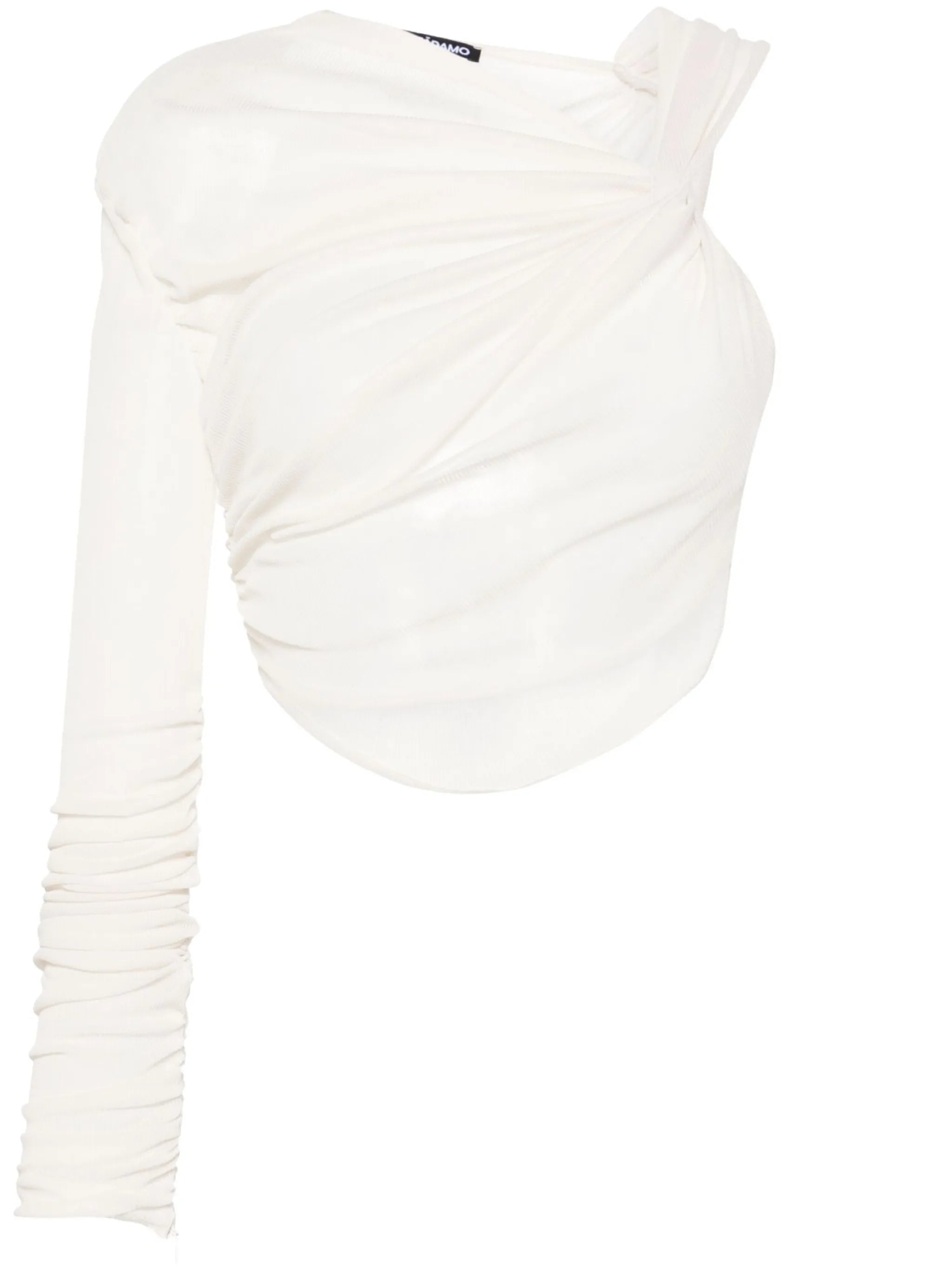 asymmetric ribbed jersey top