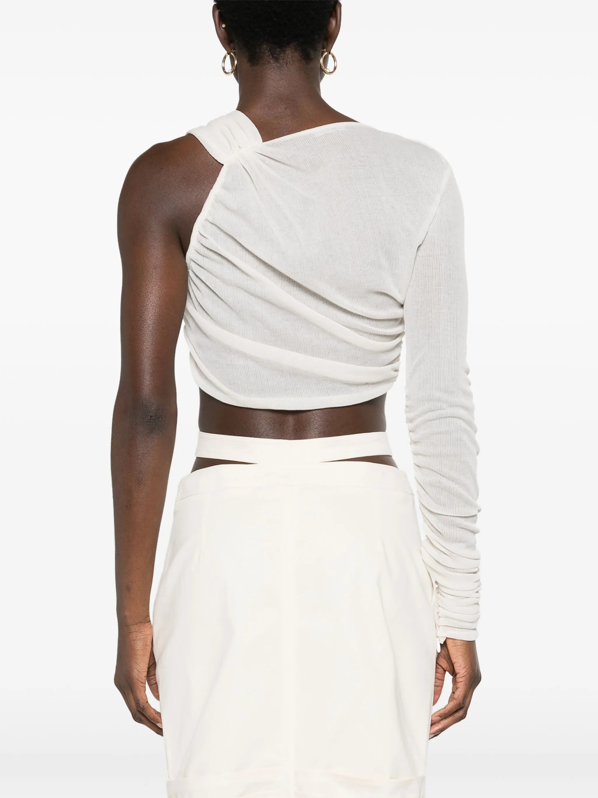 asymmetric ribbed jersey top