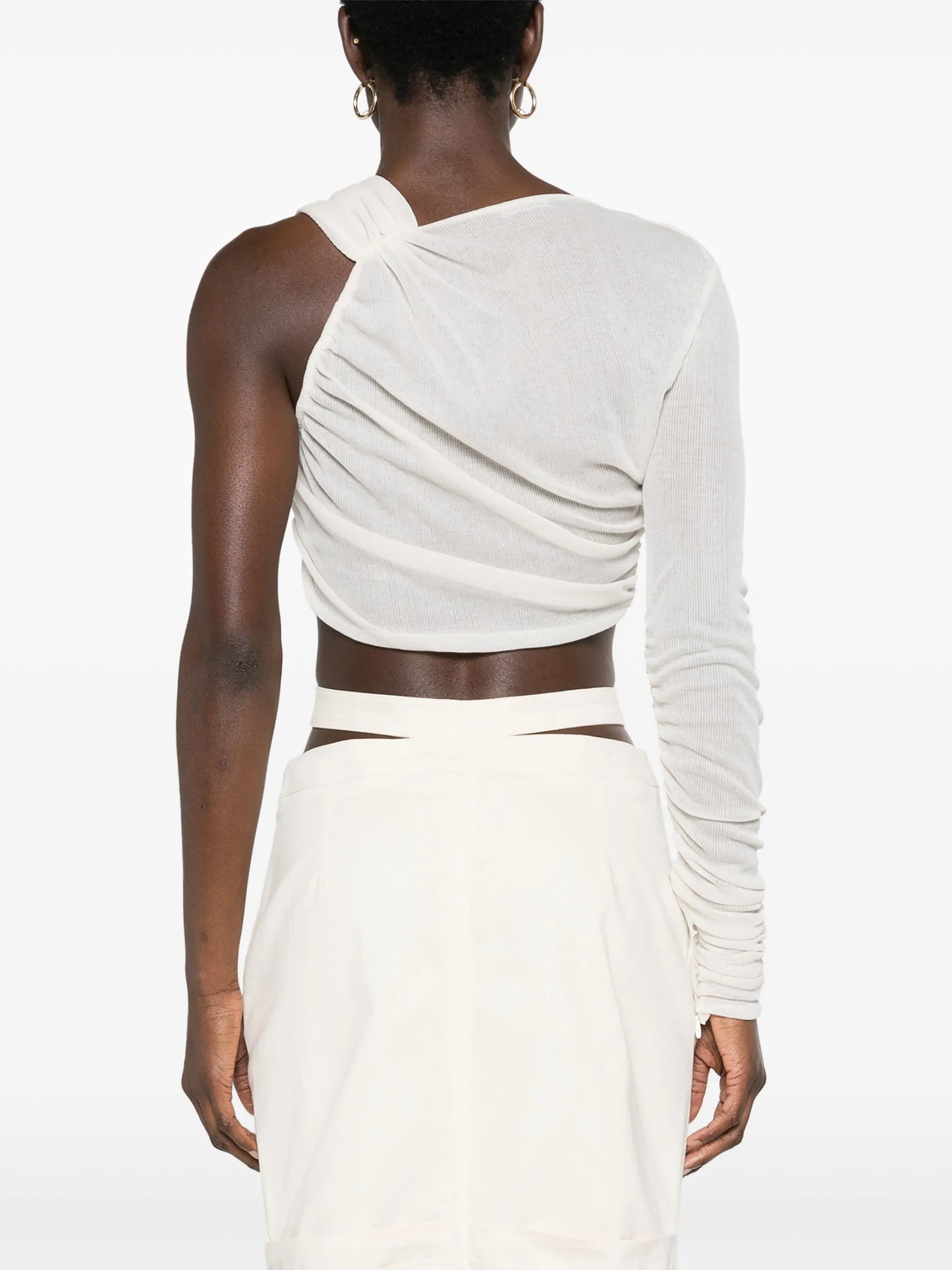 asymmetric ribbed jersey top