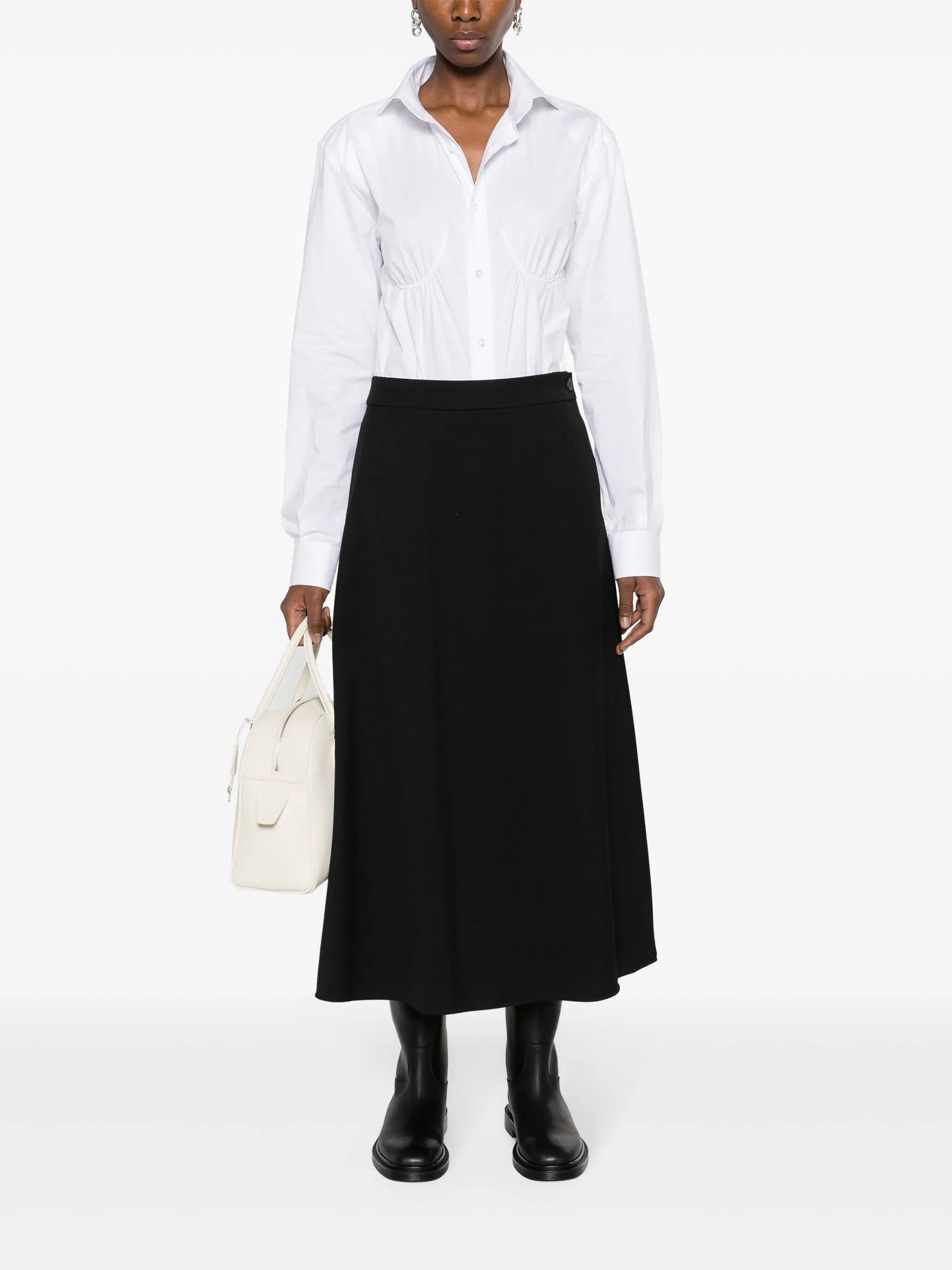 A-line wool midi skirt