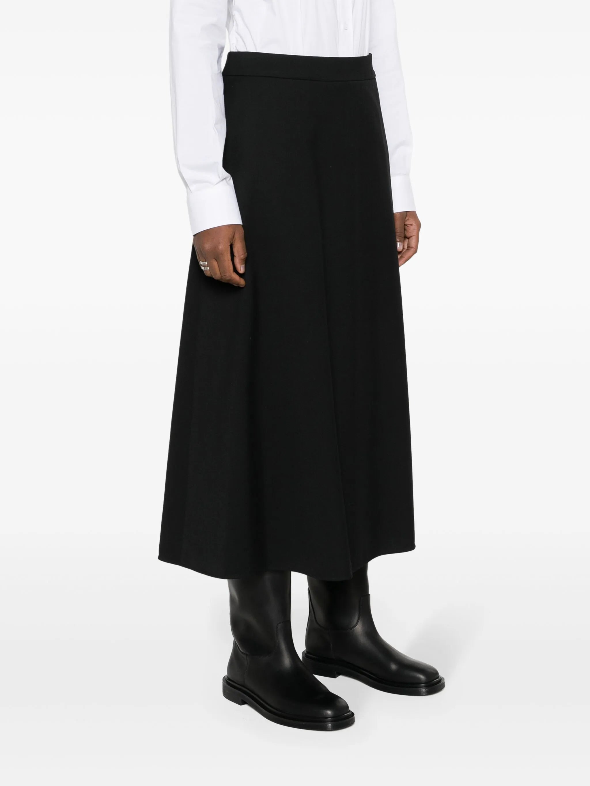 A-line wool midi skirt