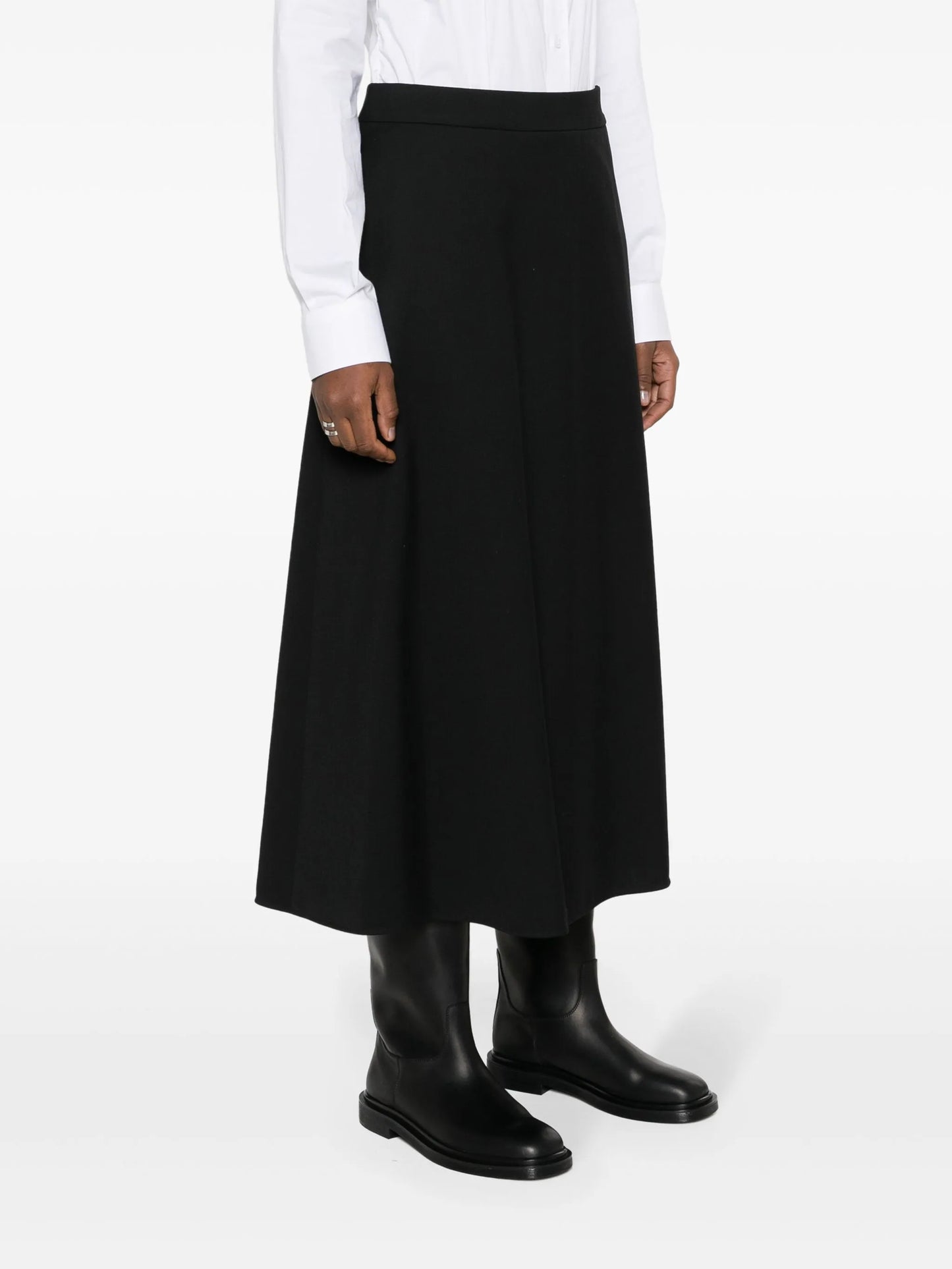 A-line wool midi skirt