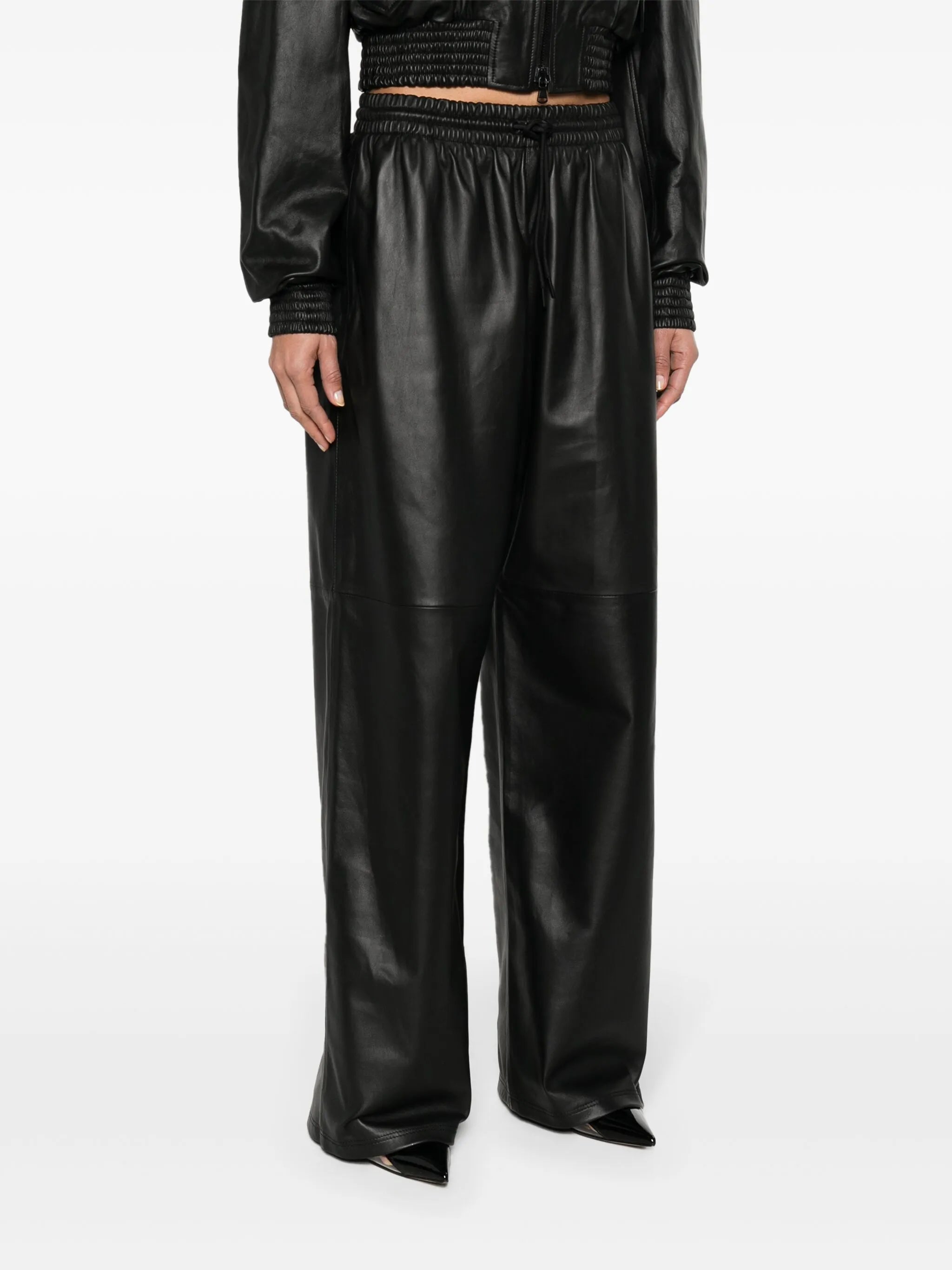 high-waist wide-leg trousers