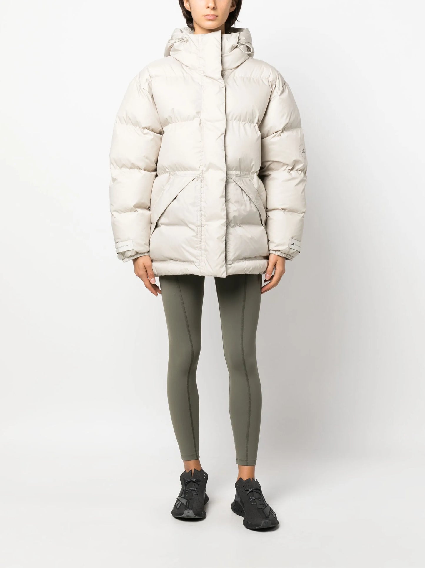 logo-print puffer coat