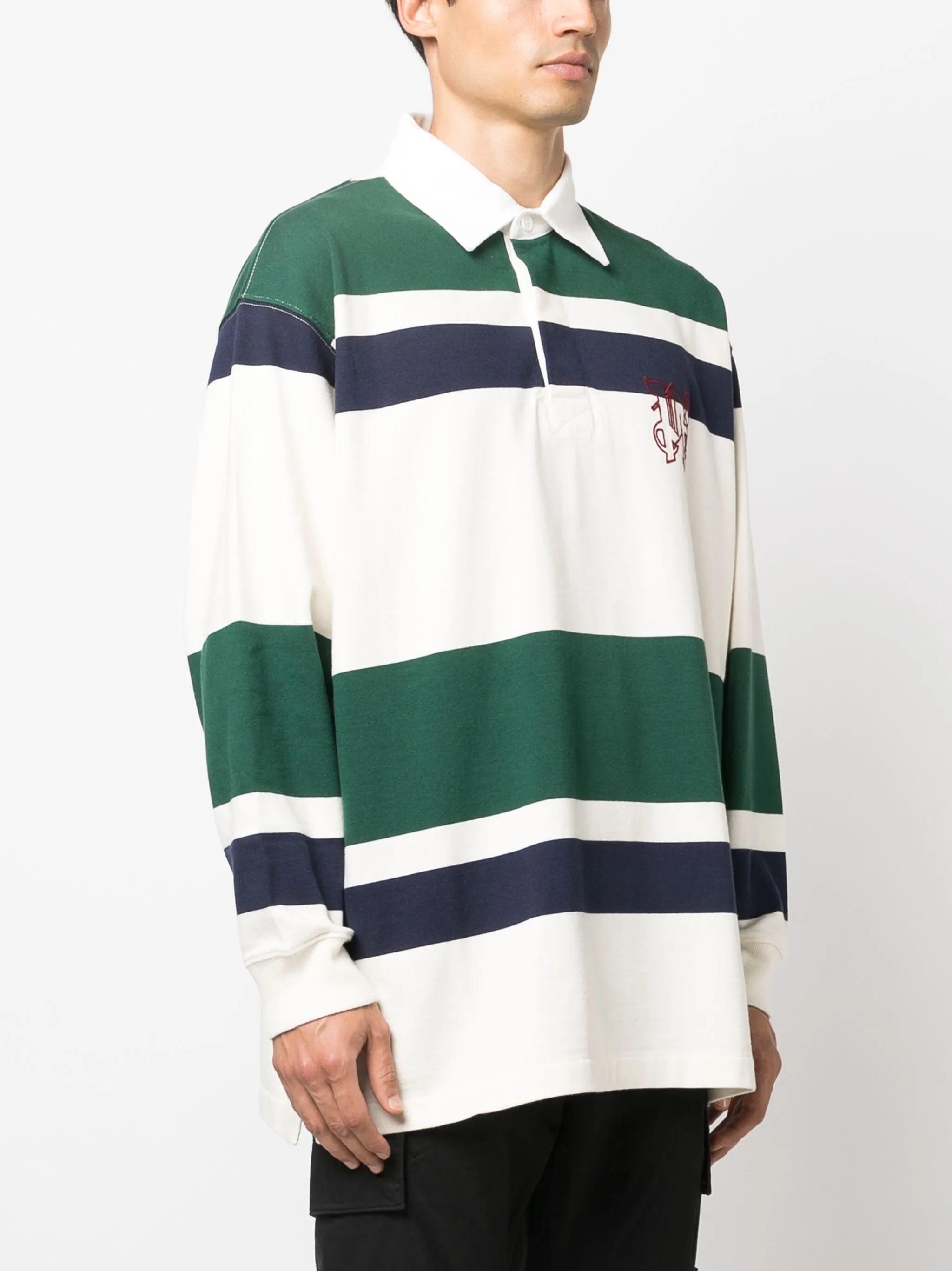 striped cotton polo shirt