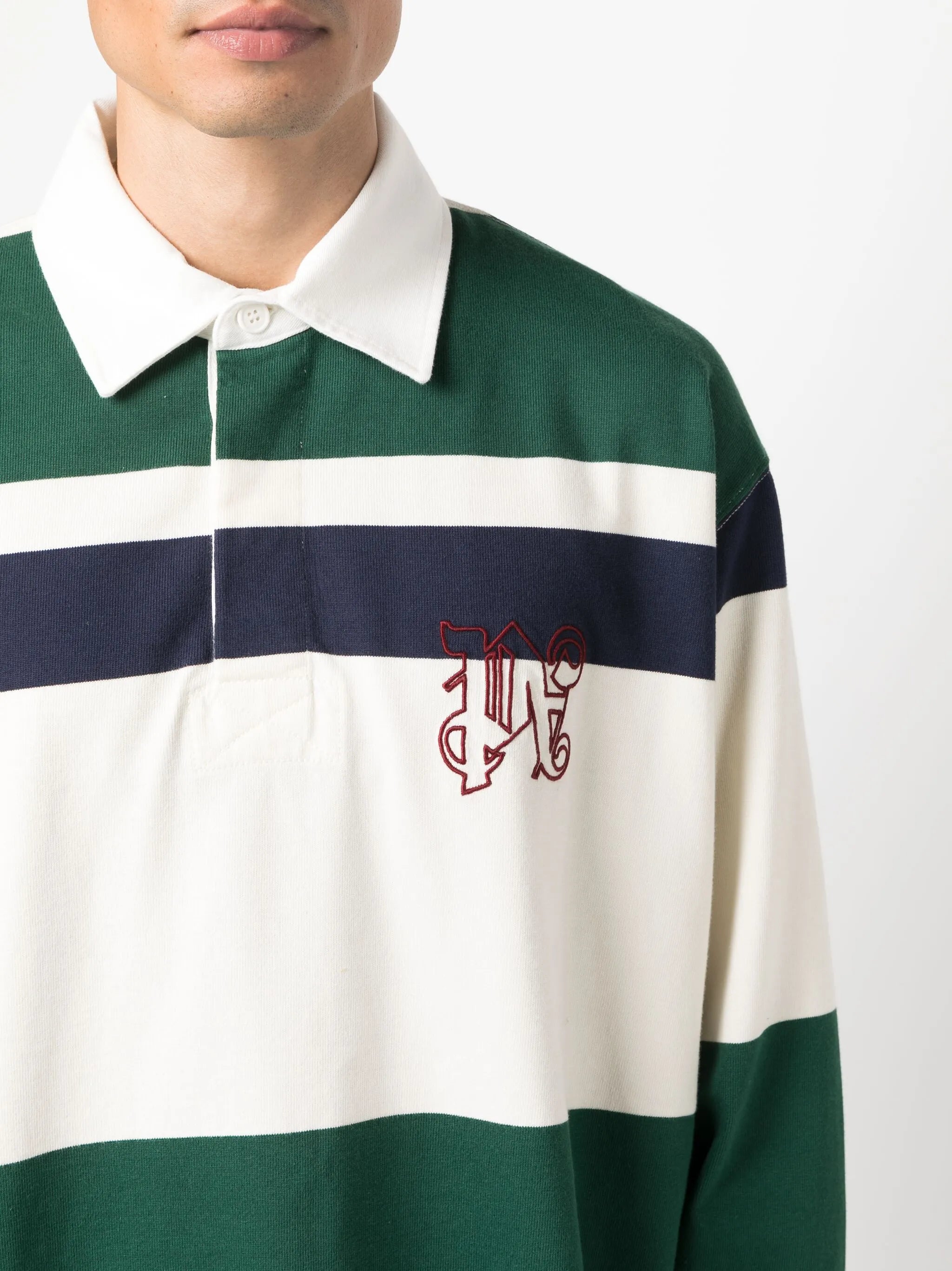 striped cotton polo shirt