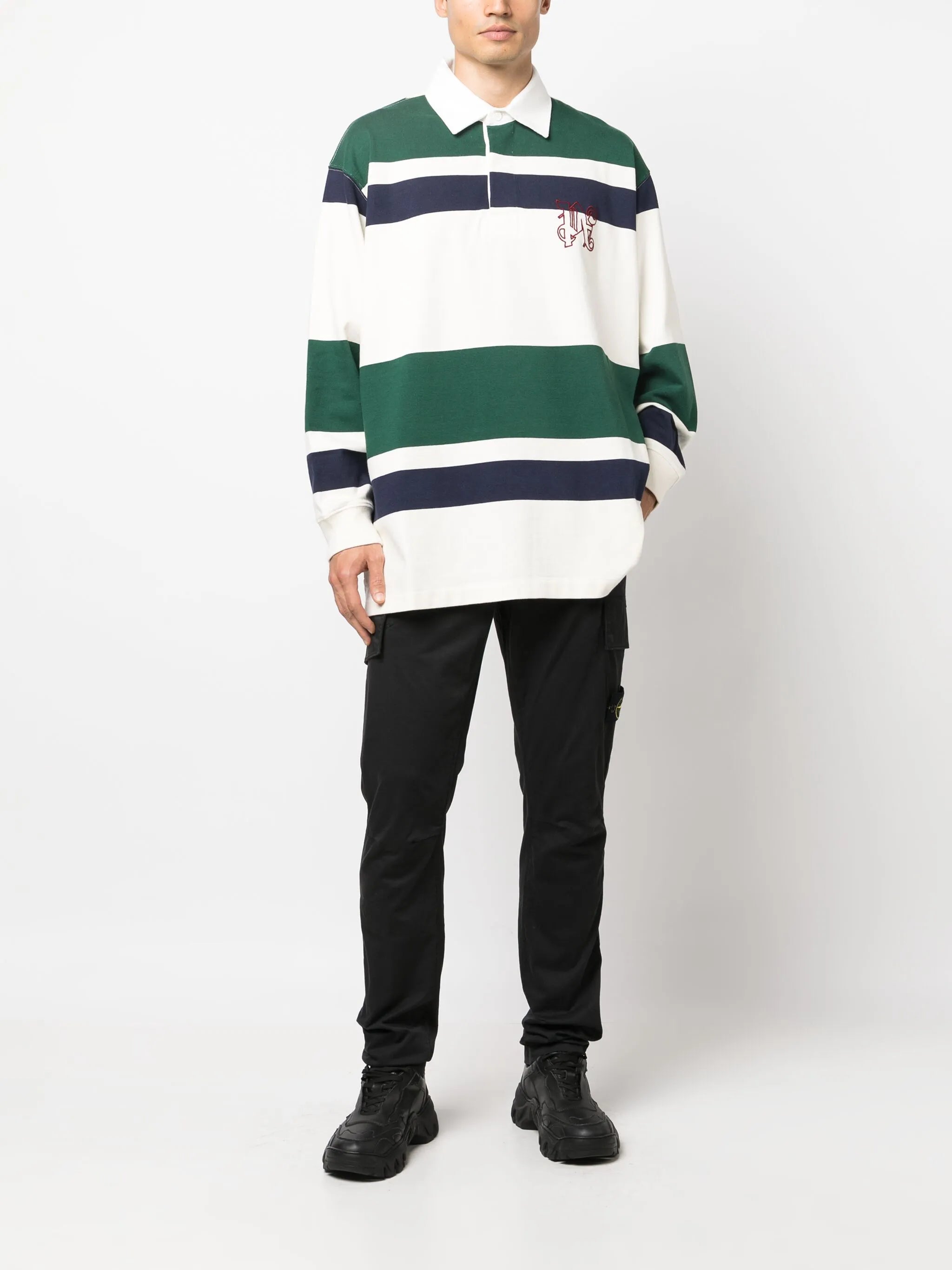 striped cotton polo shirt