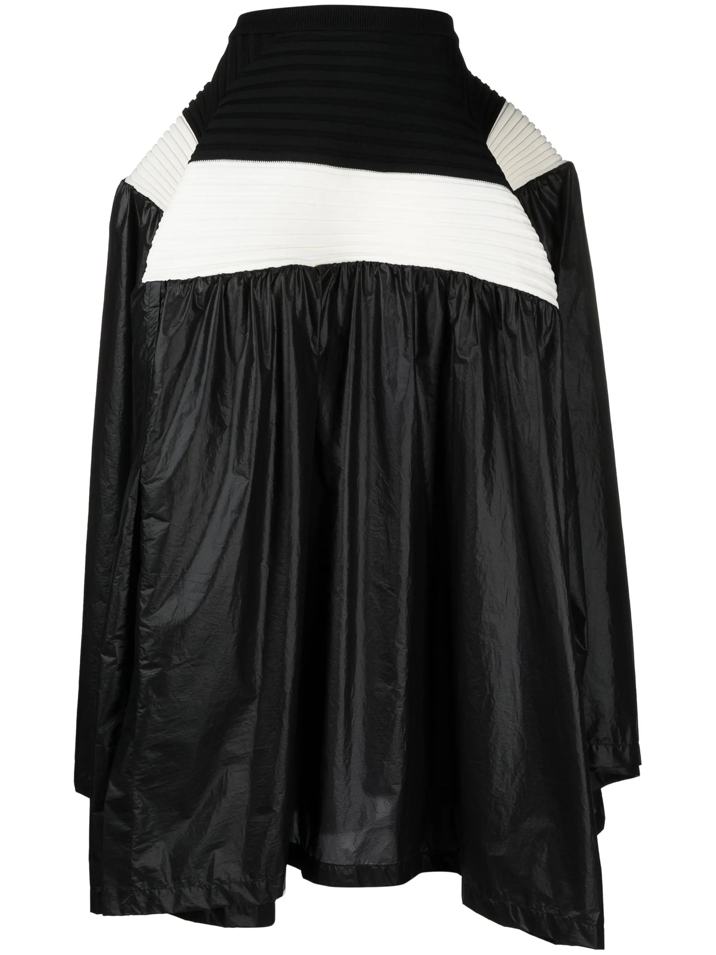 colour-block pleated skirt