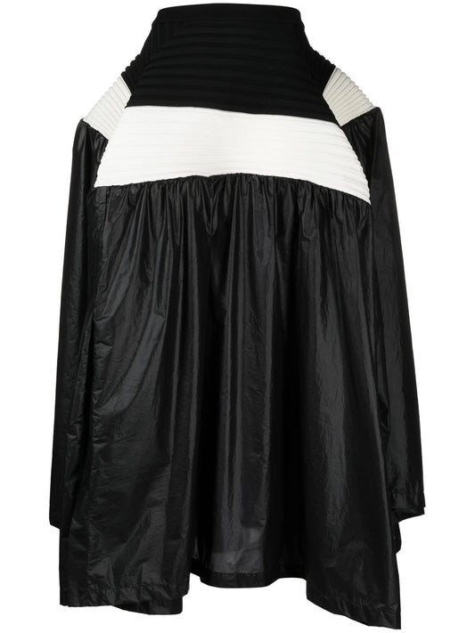 colour-block pleated skirt