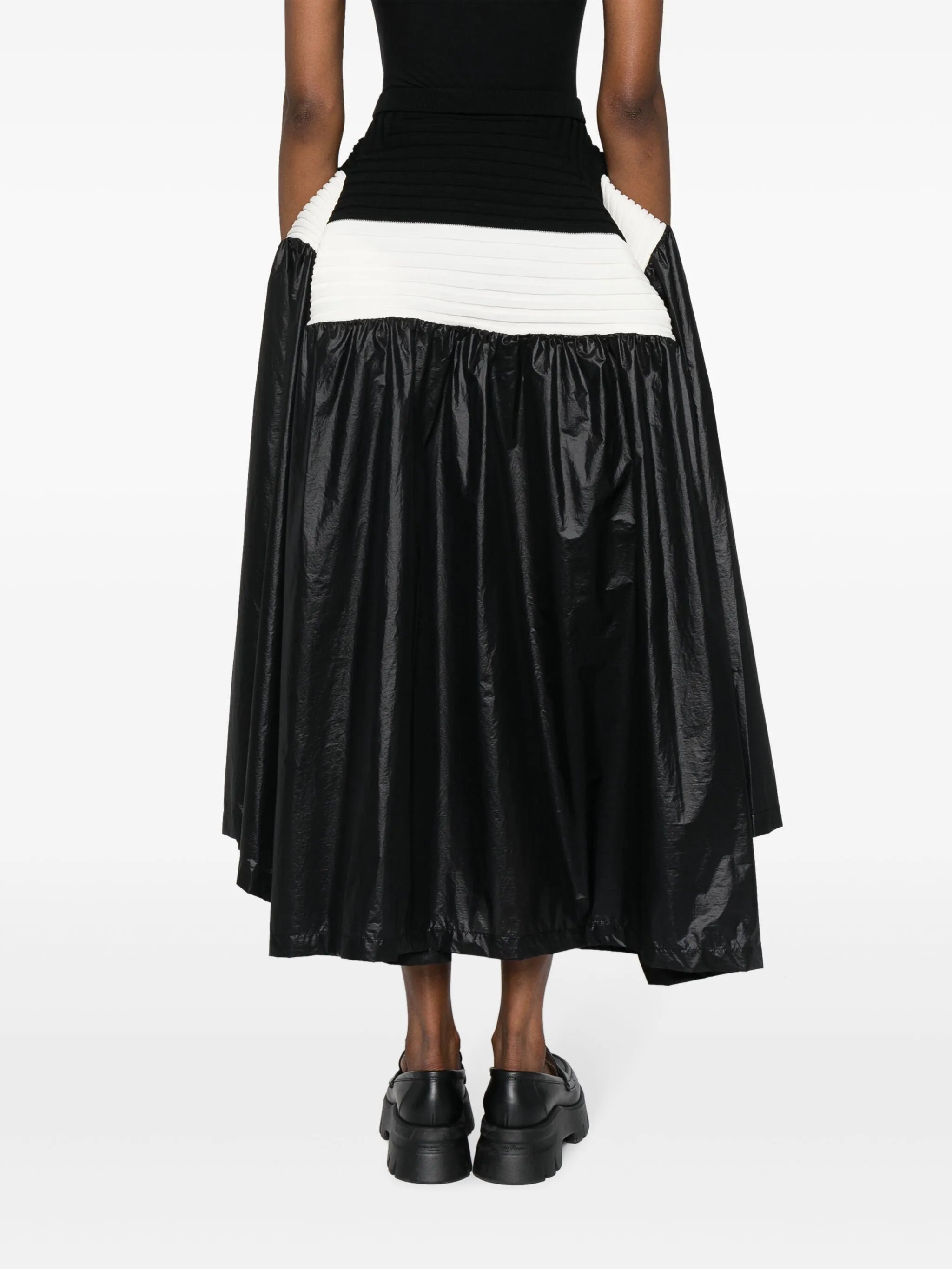 colour-block pleated skirt