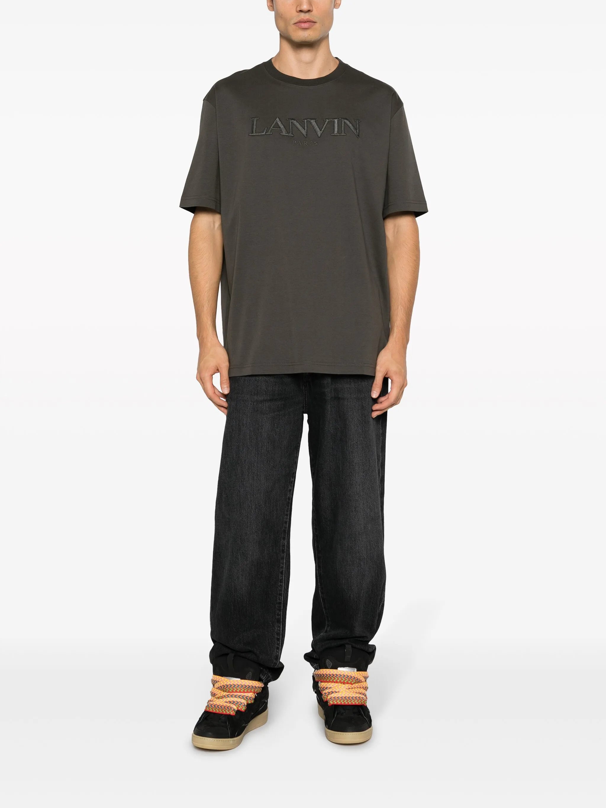 logo-embroidered cotton T-shirt