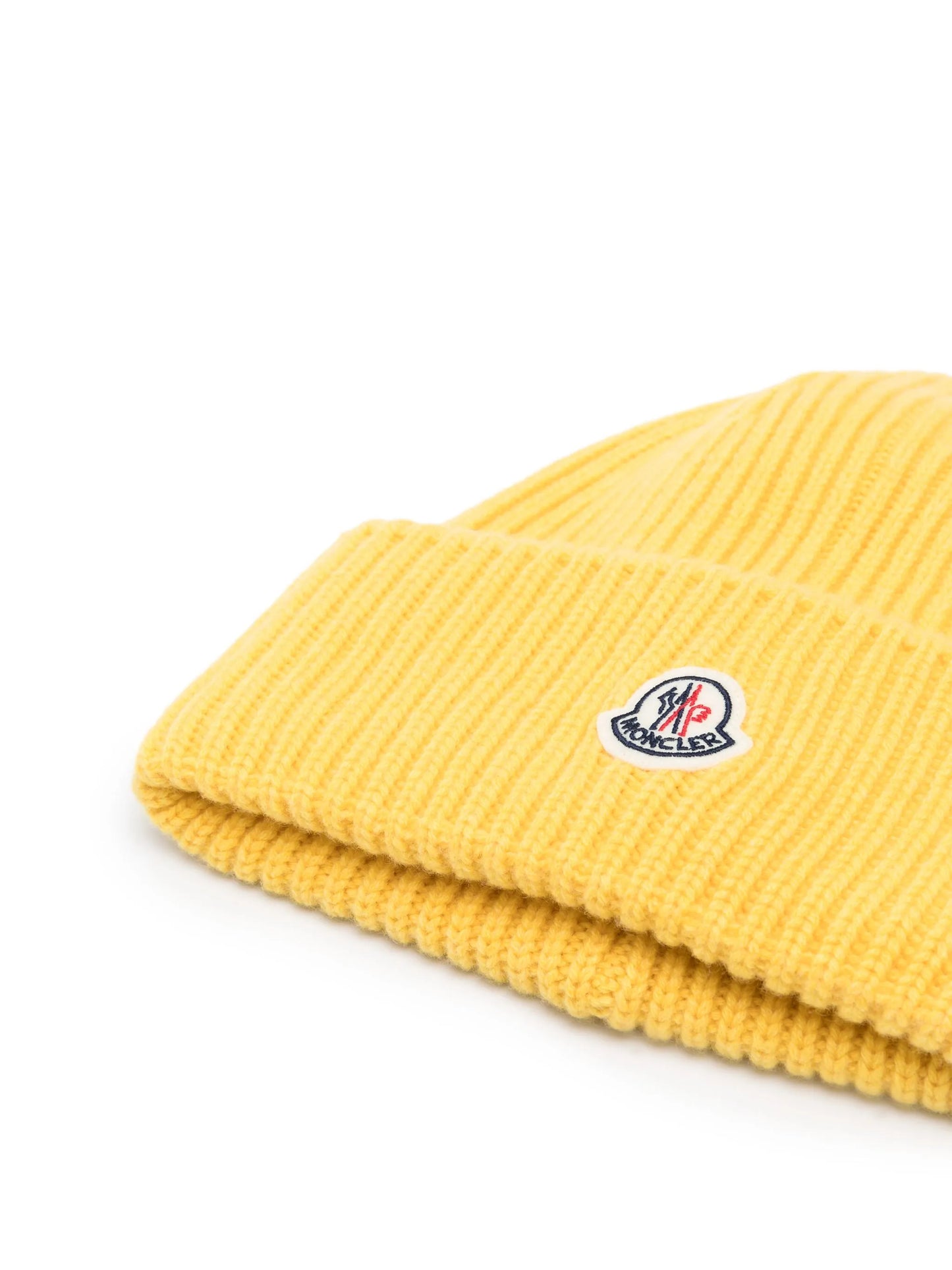 logo-patch fisherman's-knit beanie