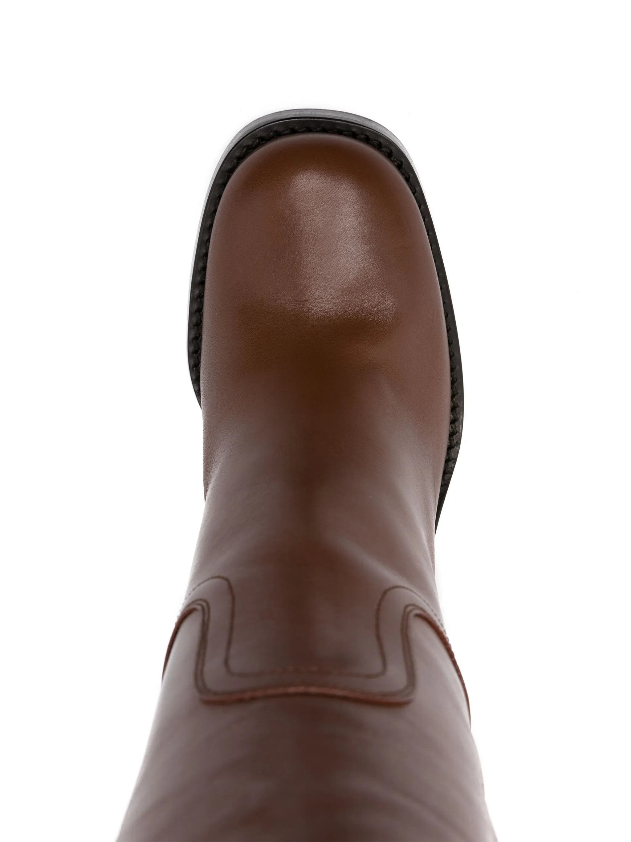 90mm round-toe leather boots