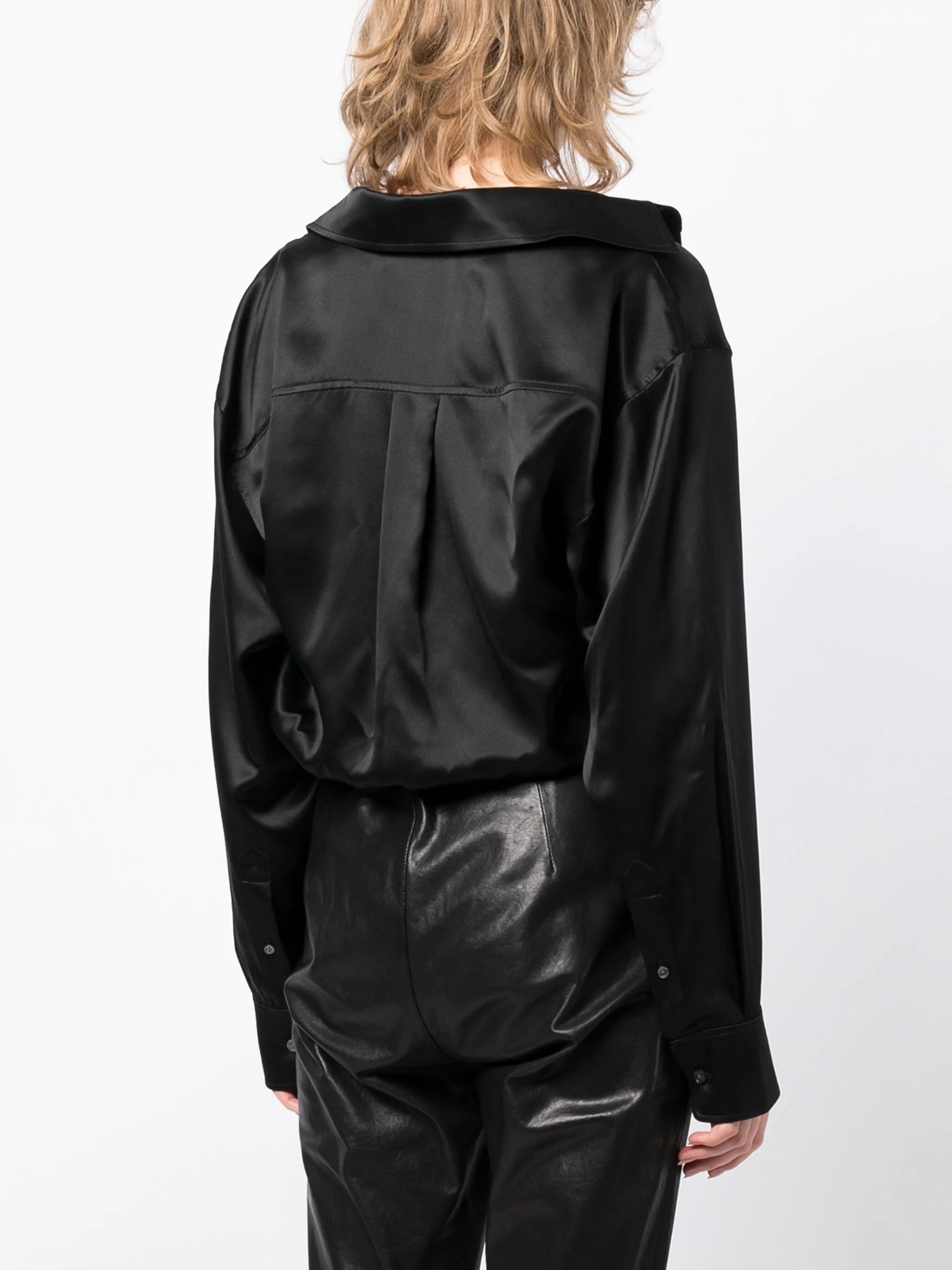 layered silk shirt
