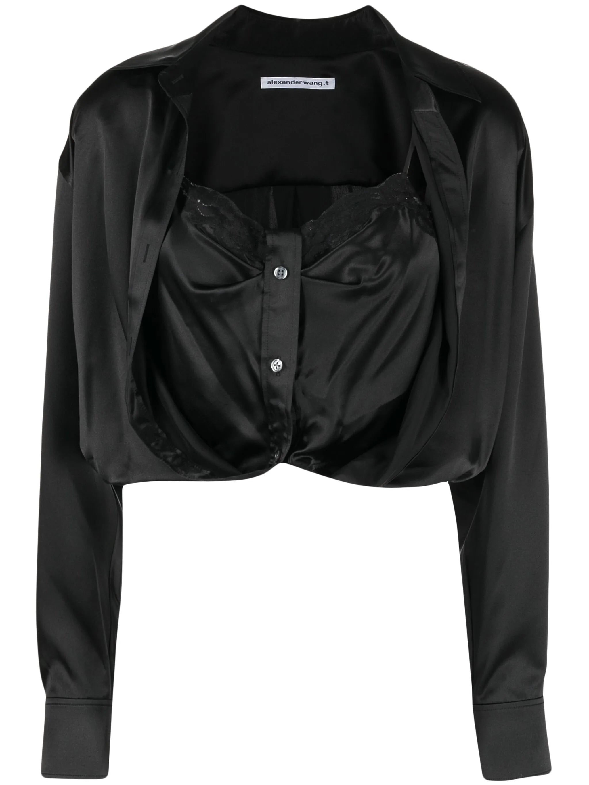 layered silk shirt