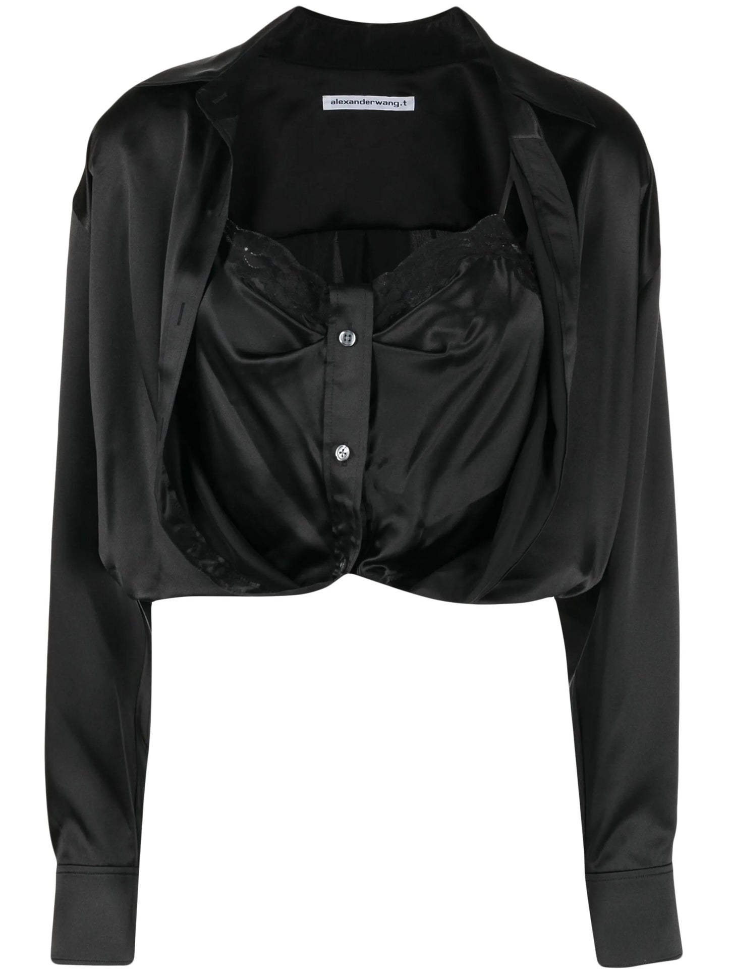 layered silk shirt