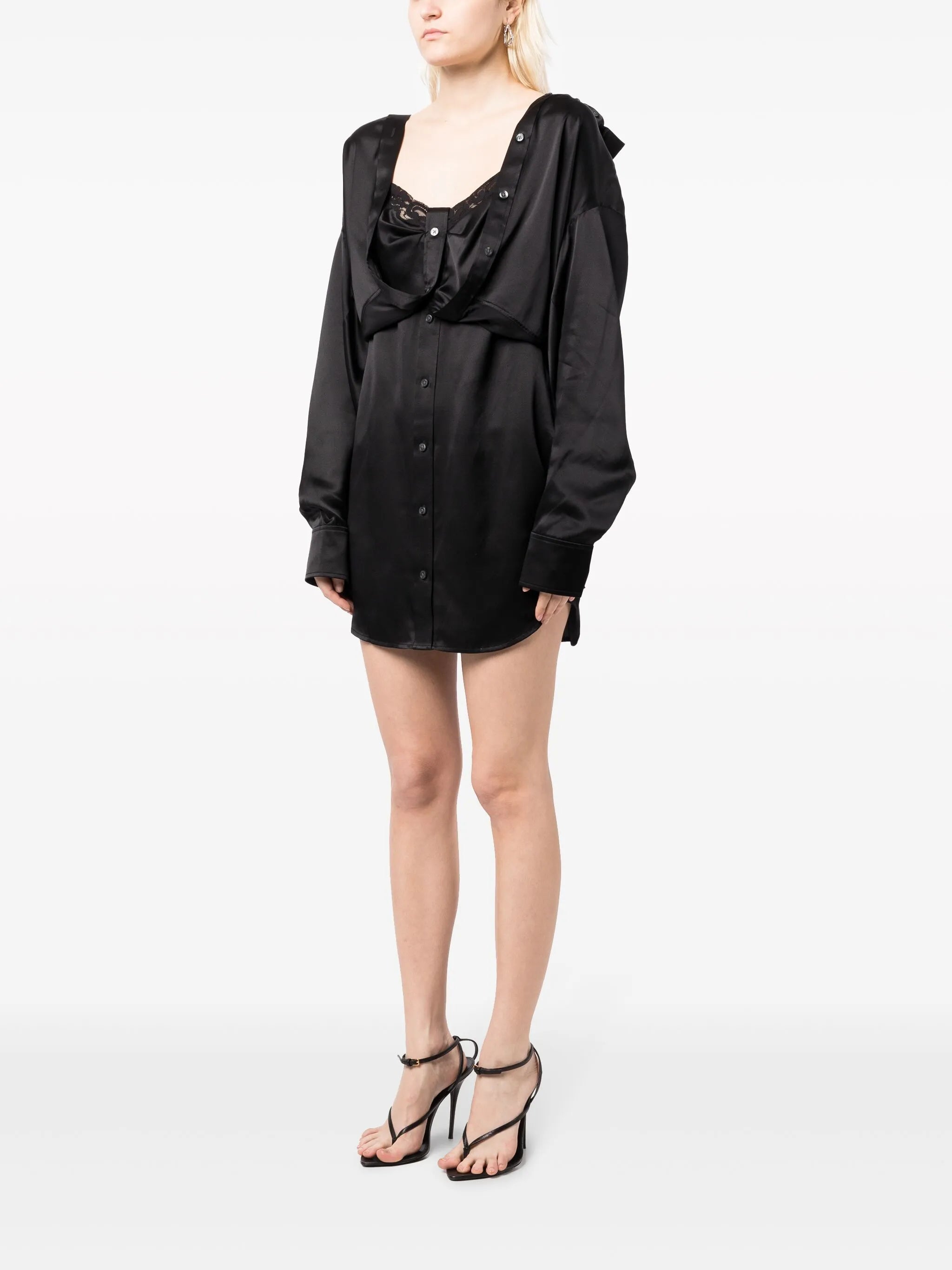 layered silk minidress