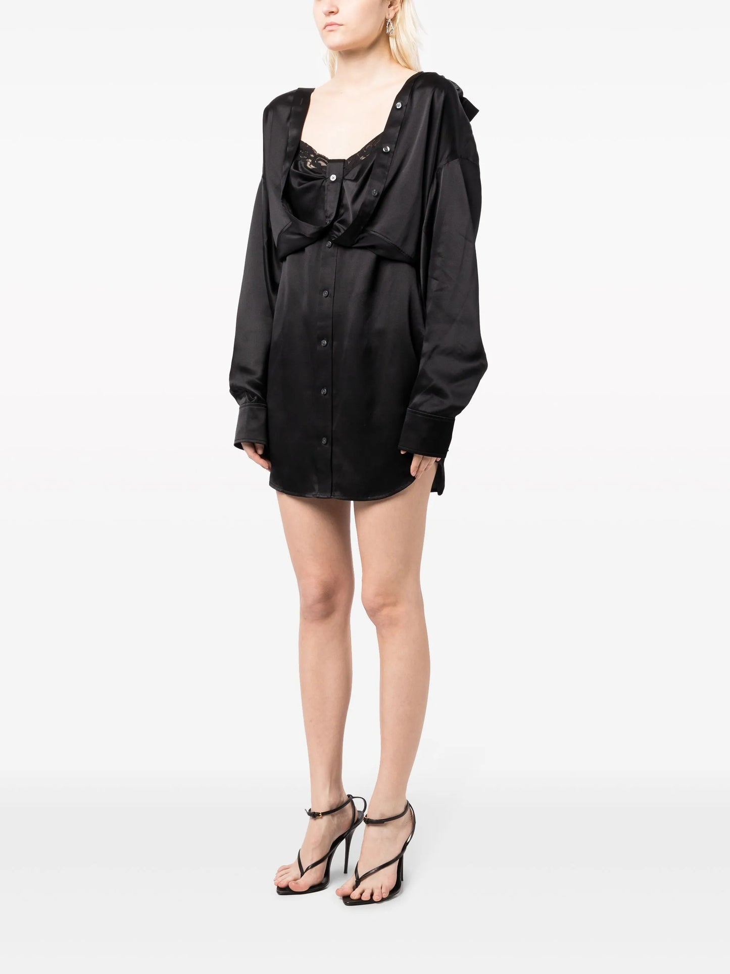 layered silk minidress