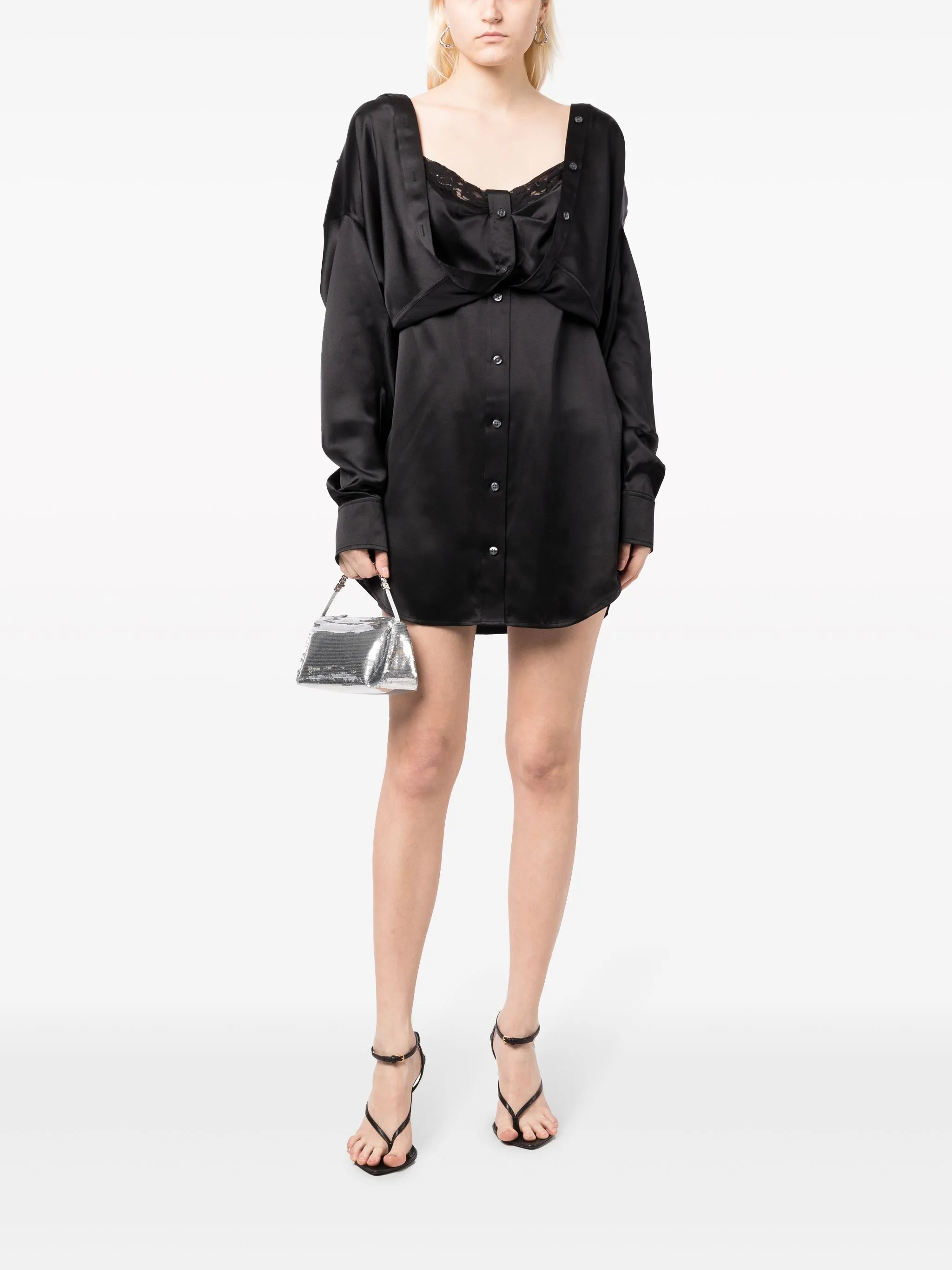 layered silk minidress