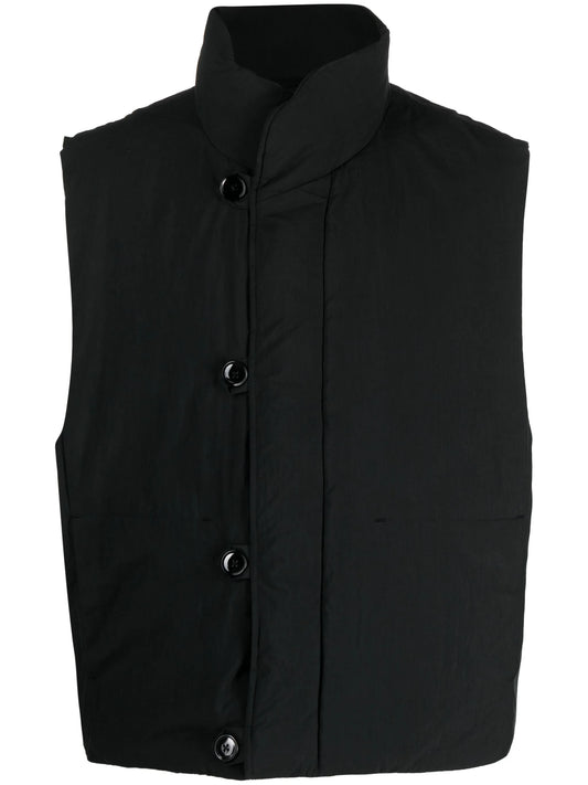 button-front padded gilet