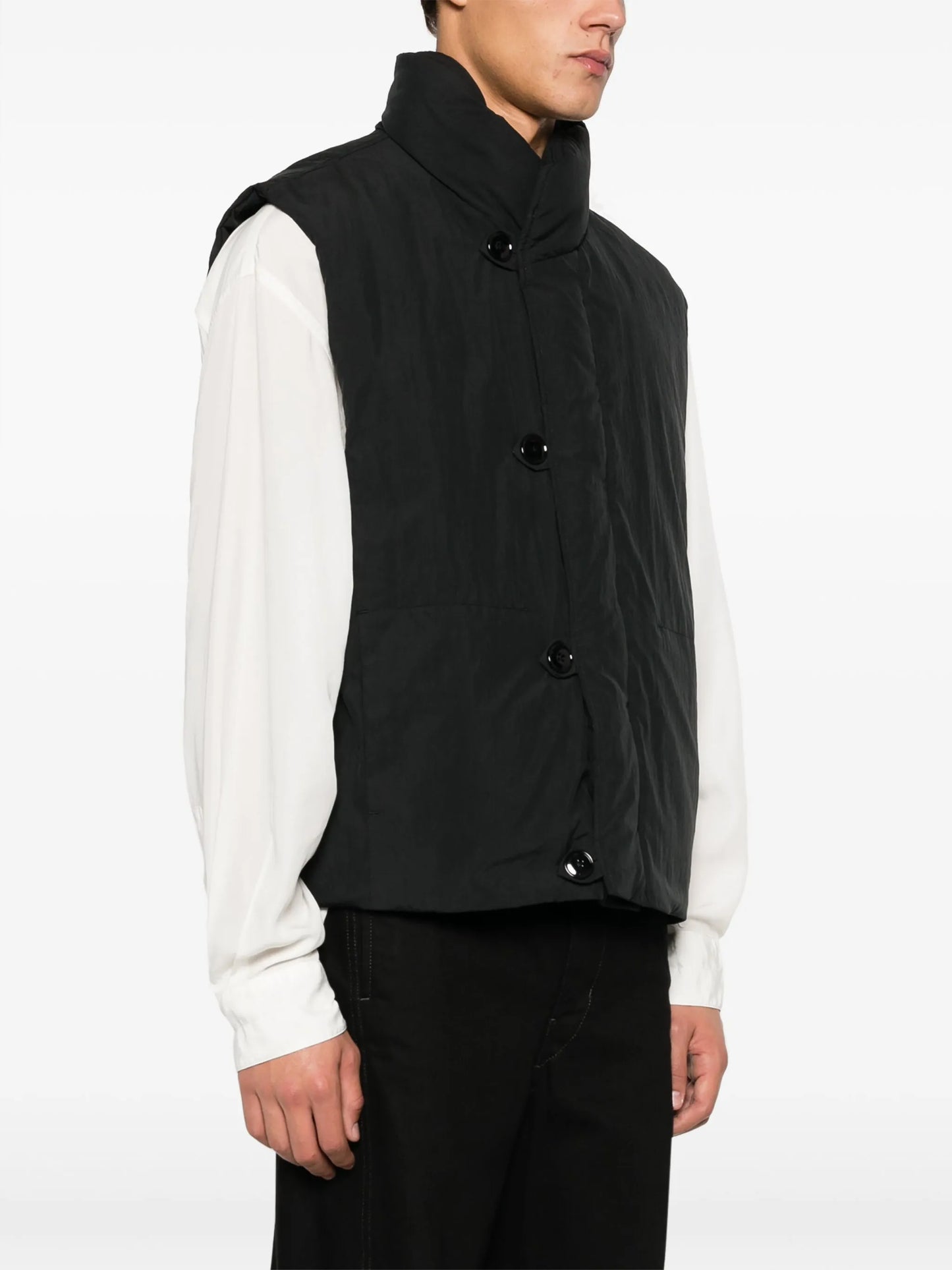 button-front padded gilet