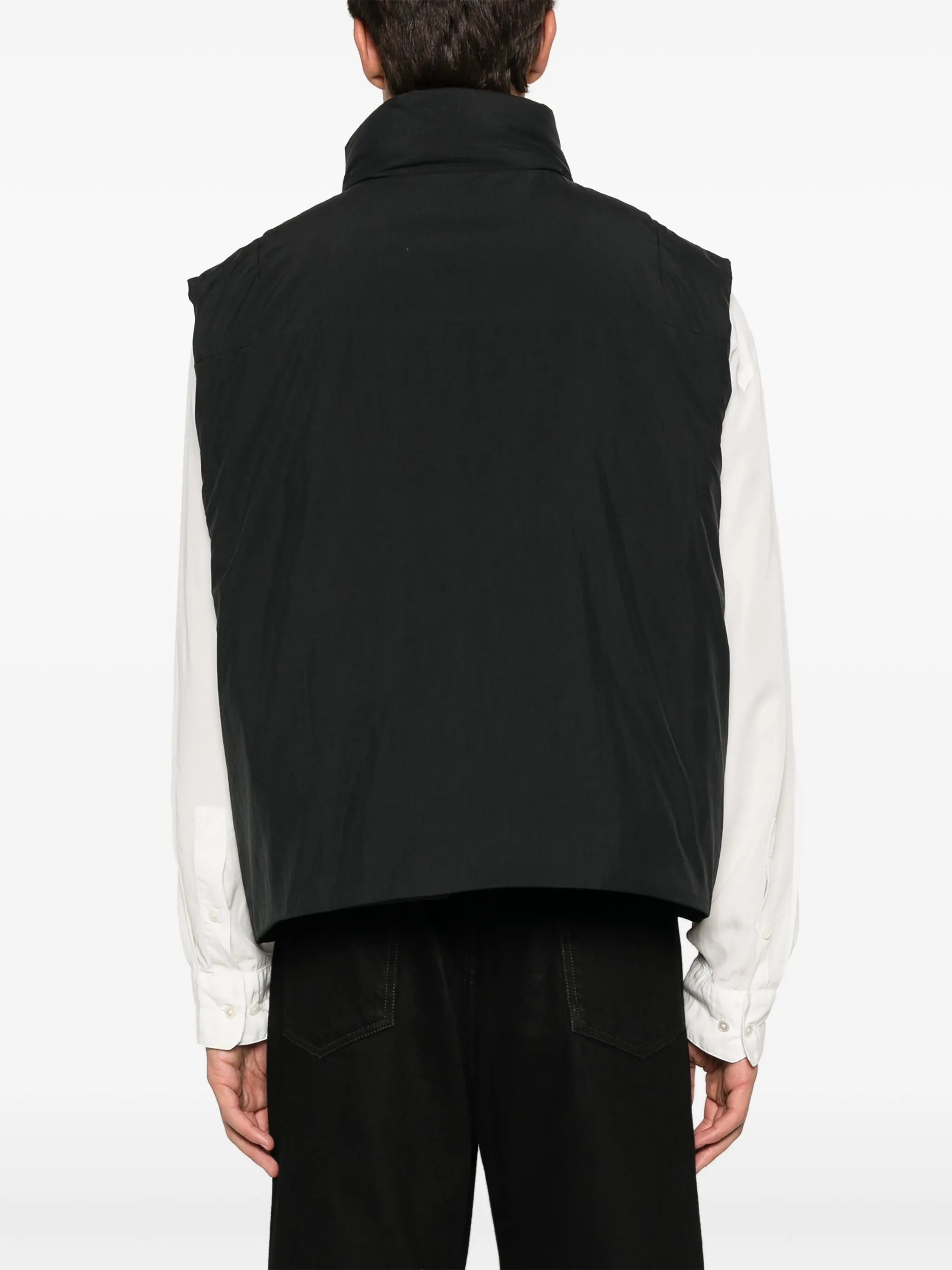 button-front padded gilet